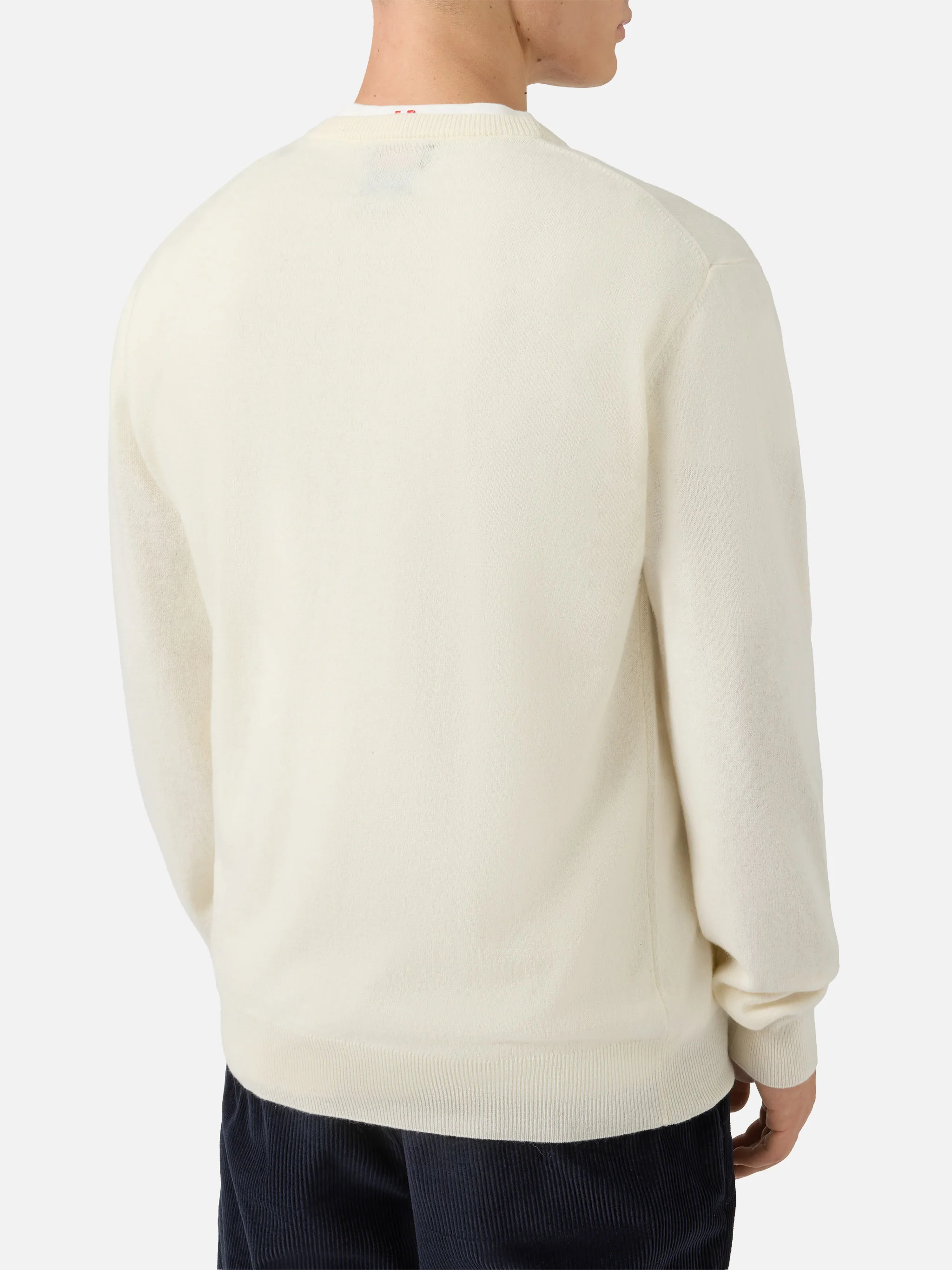 Girocollo Heron light bianco con jacquard Yuppies e ricamo | YUPPIES SPECIAL EDITION - Image 3