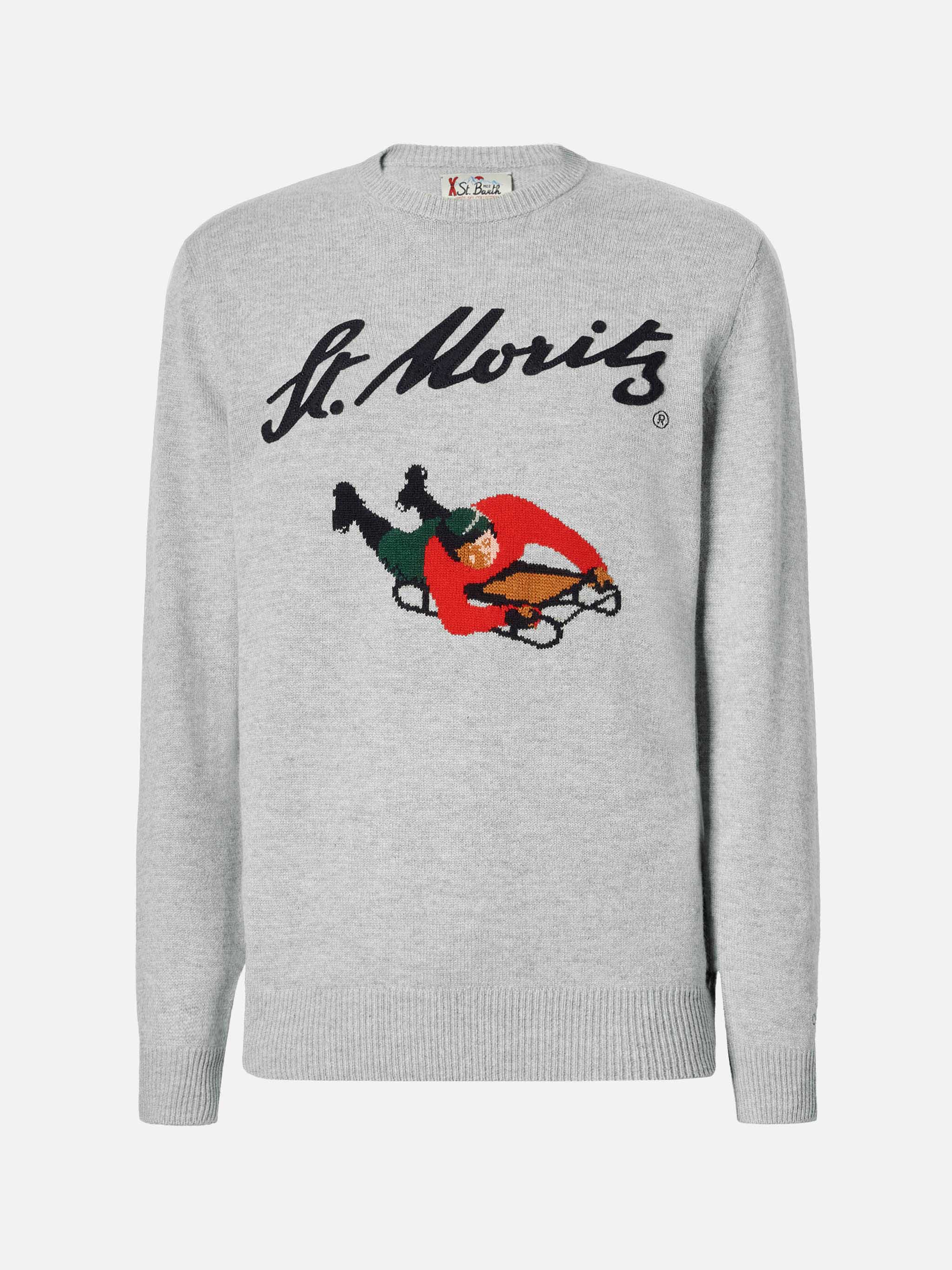 Girocollo Heron grigio con jacquard e patch St. Moritz | ST. MORITZ TOP OF THE WORLD SPECIAL EDITION - Image 5