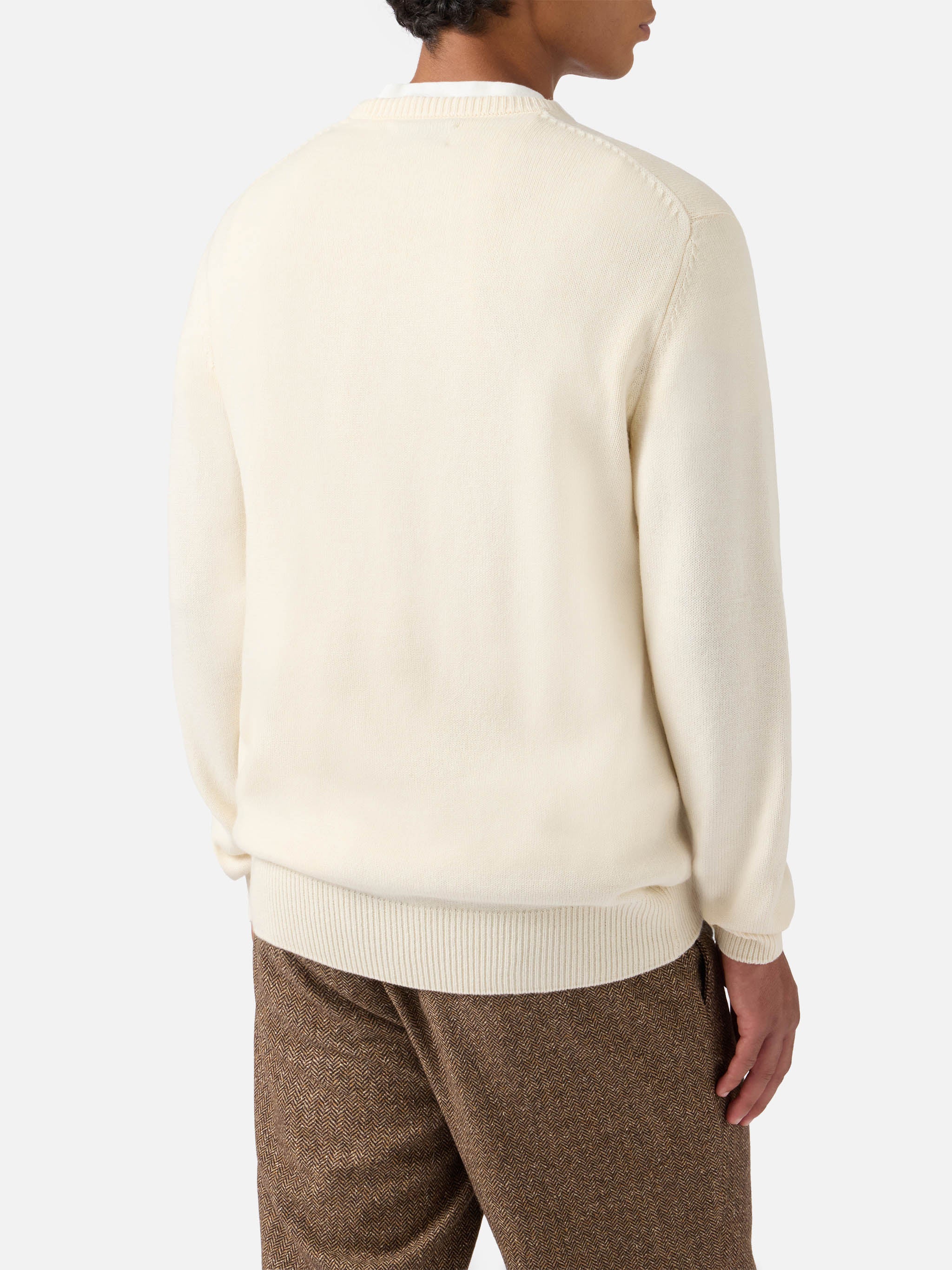Girocollo Heron bianco con jacquard St. Moritz Polo - Image 3