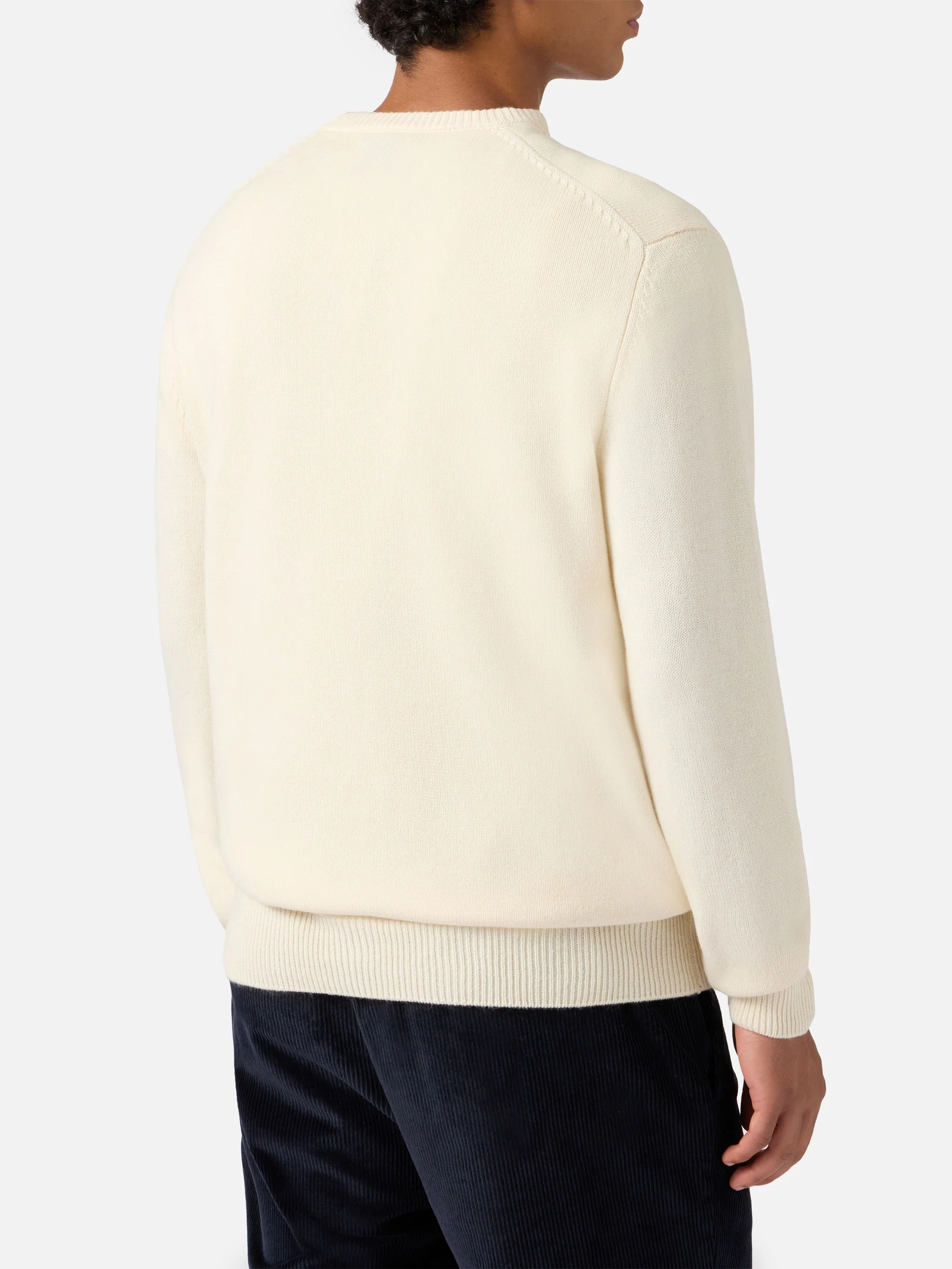 Girocollo Heron bianco con jacquard cartolina St. Moritz Ski - Image 3