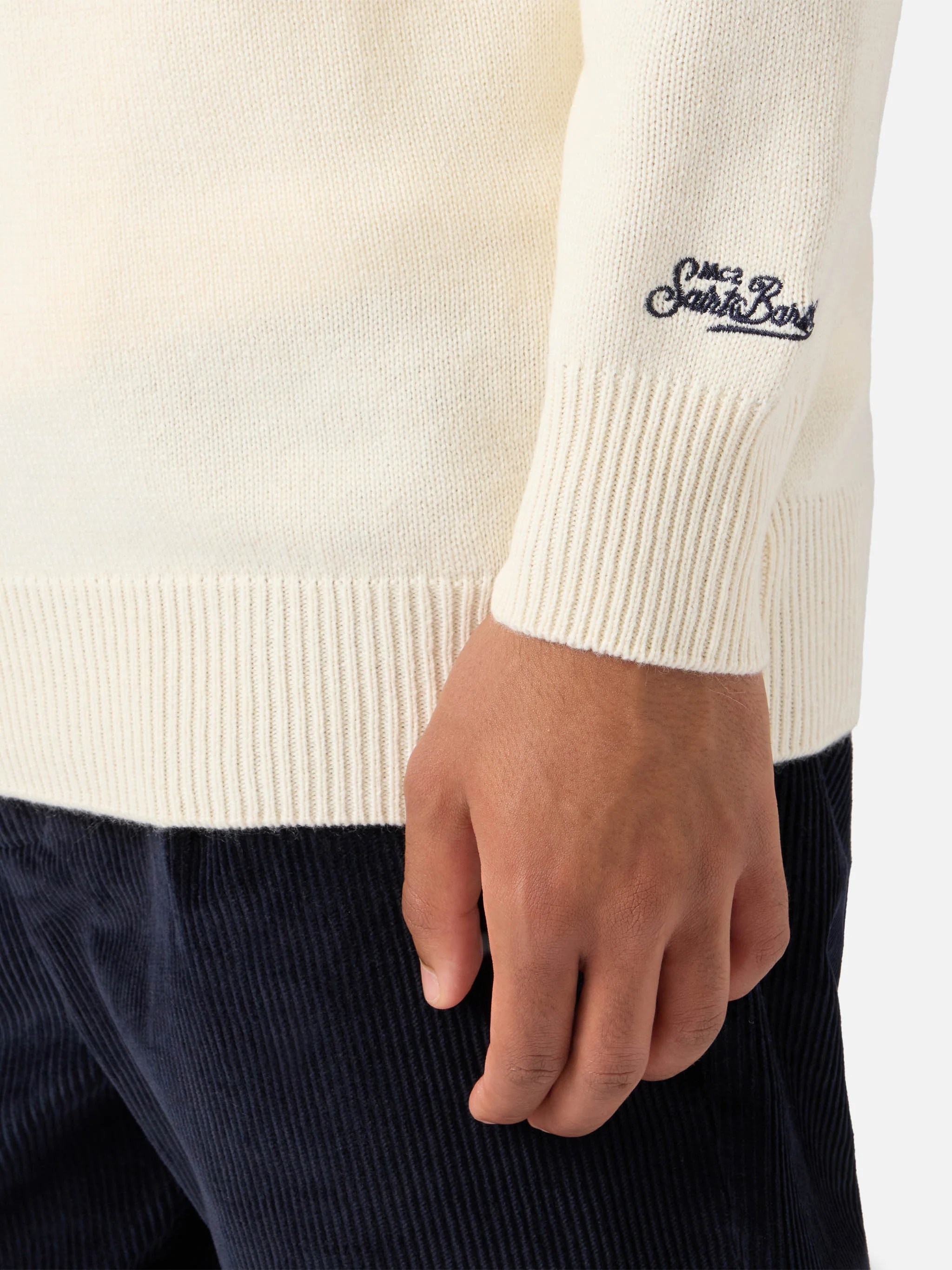 Girocollo Heron bianco con jacquard cartolina St. Moritz Ski - Image 4