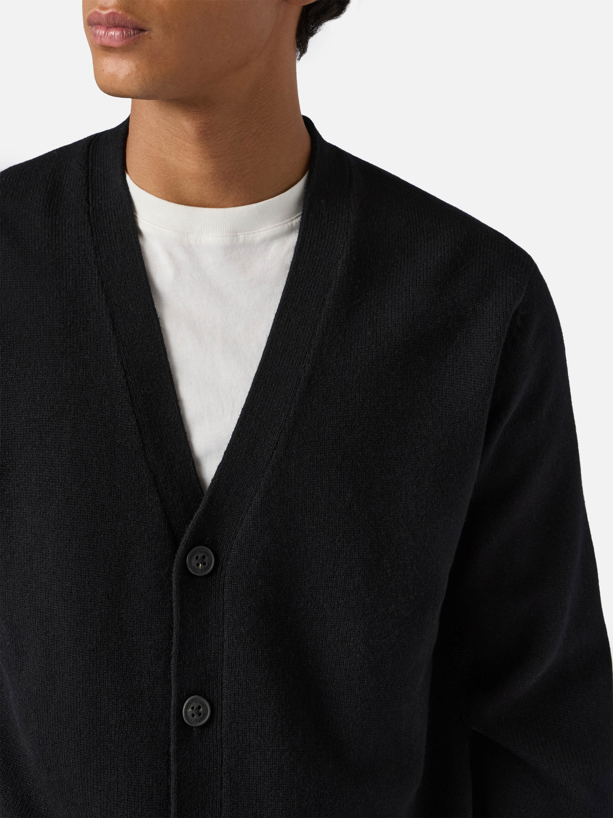 Cardigan Herrison in pura lana nero - Image 2