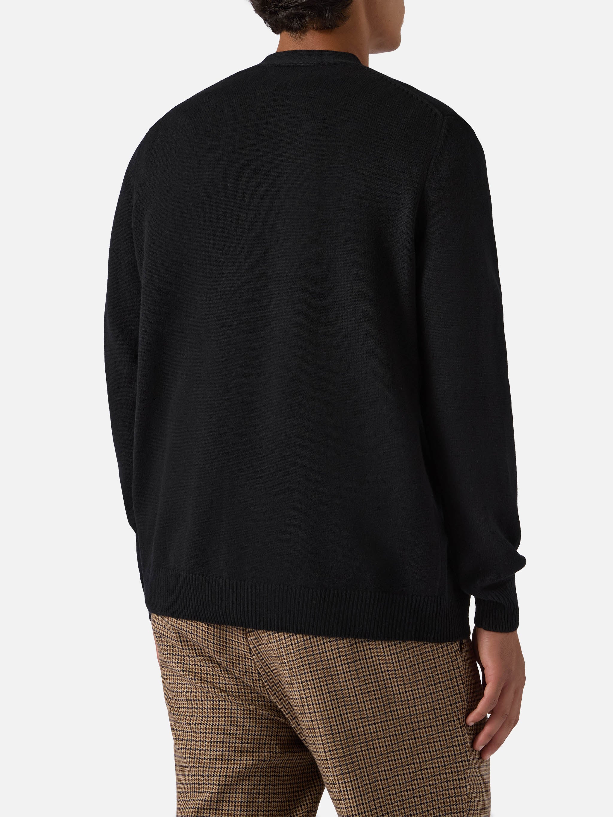 Cardigan Herrison in pura lana nero - Image 3