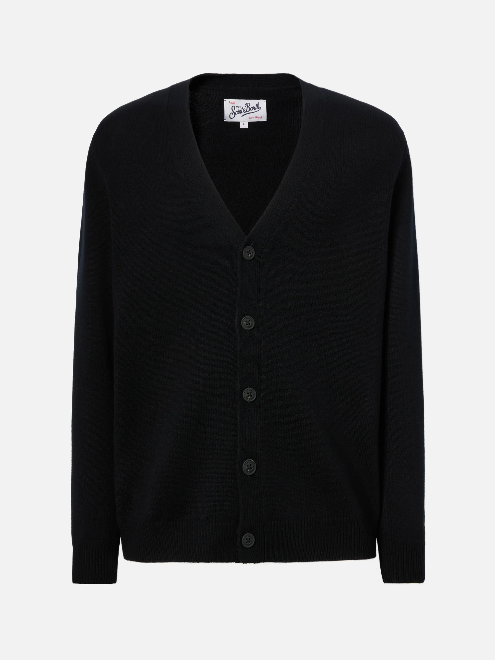 Cardigan Herrison in pura lana nero - Image 5