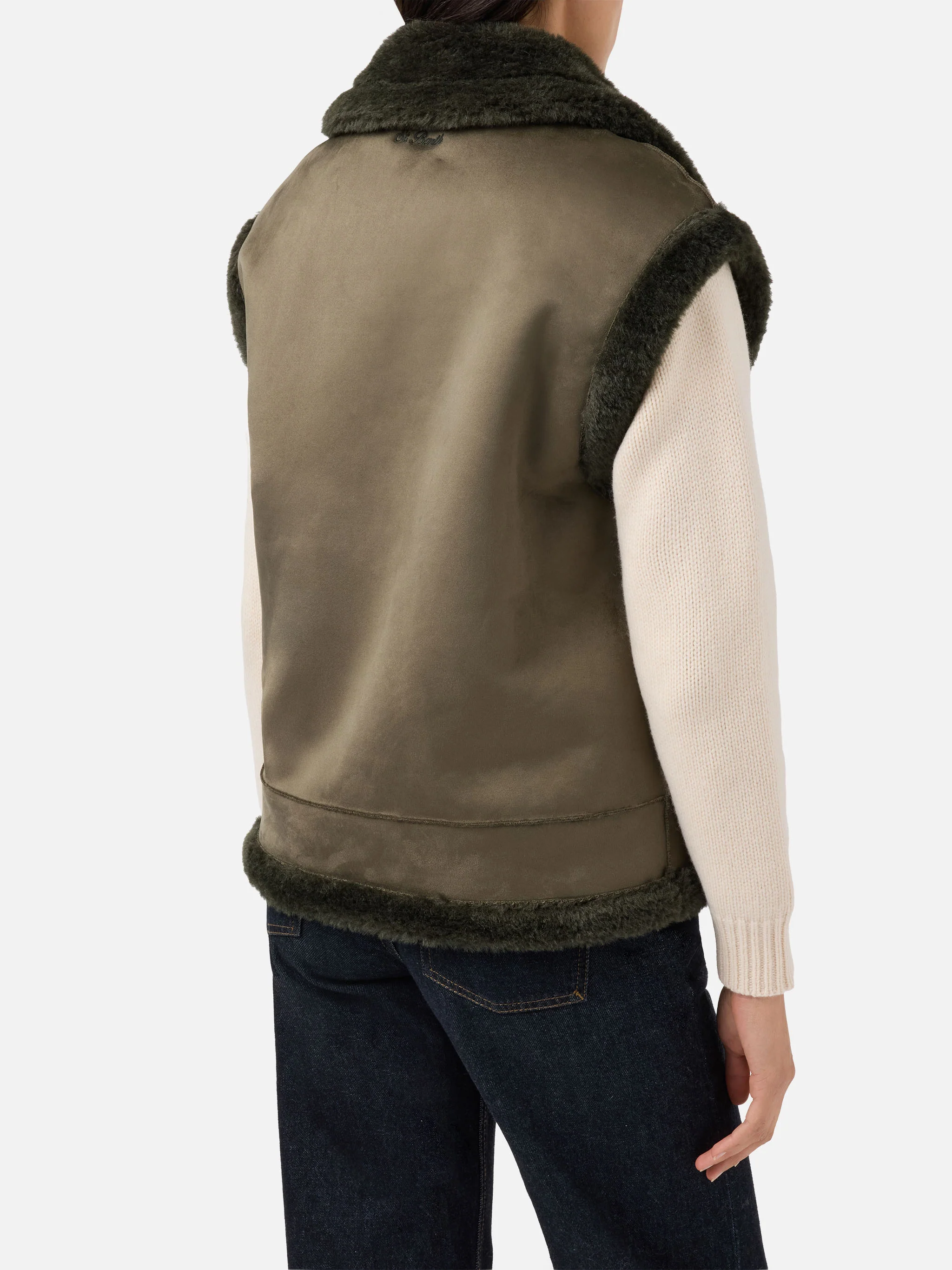 Gilet Hesketh in eco montone con ricamo texano - Image 4