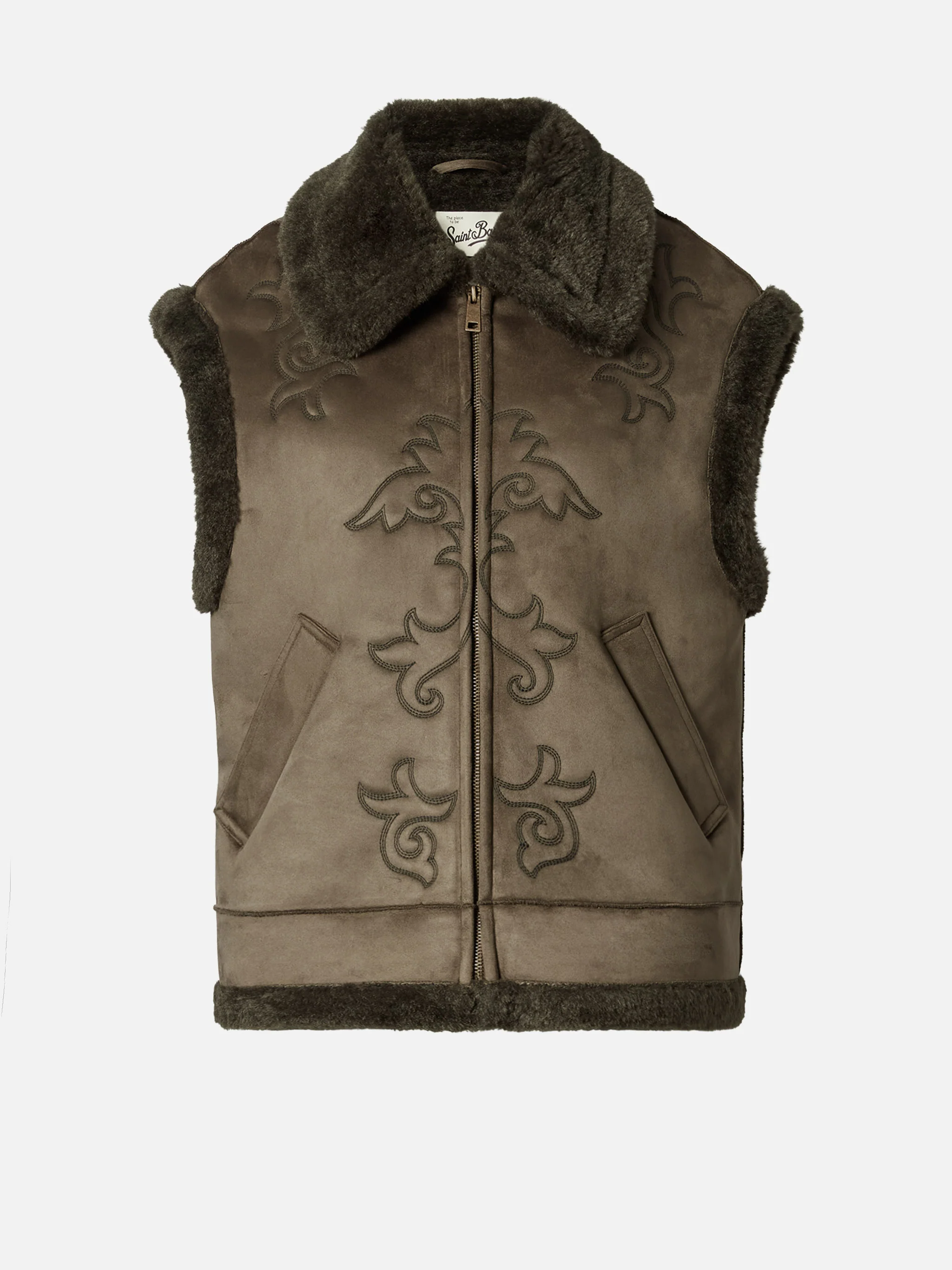 Gilet Hesketh in eco montone con ricamo texano - Image 6
