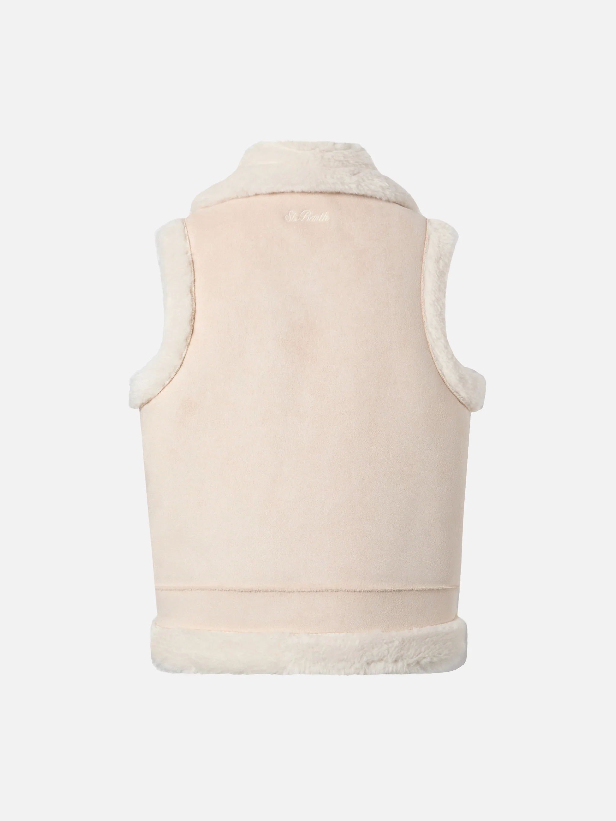 Gilet Hesketh Jr in eco montone con ricamo texano - Image 3