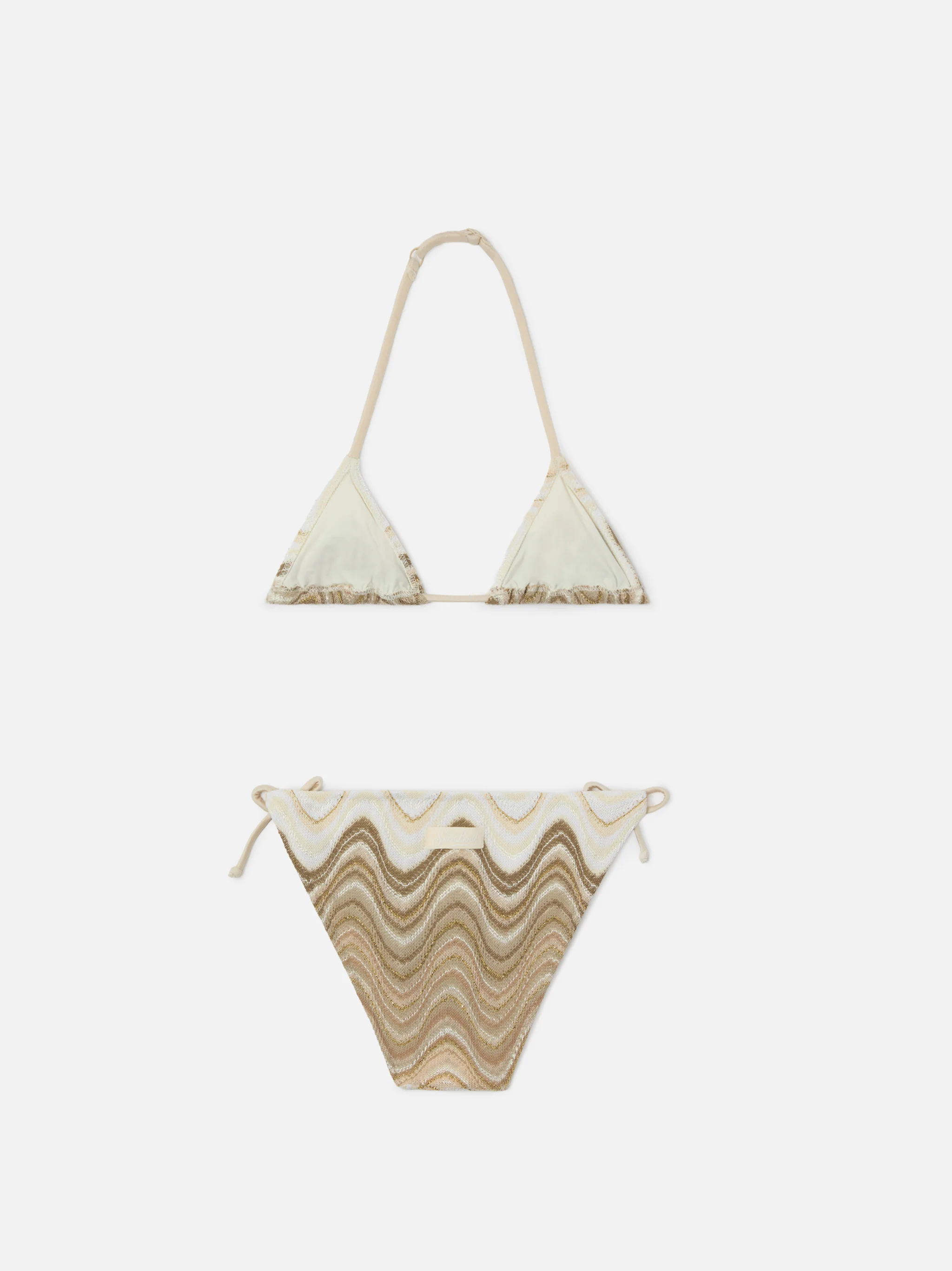 Bikini Holly in raschel con motivo onde nei toni dell’oro - Image 2