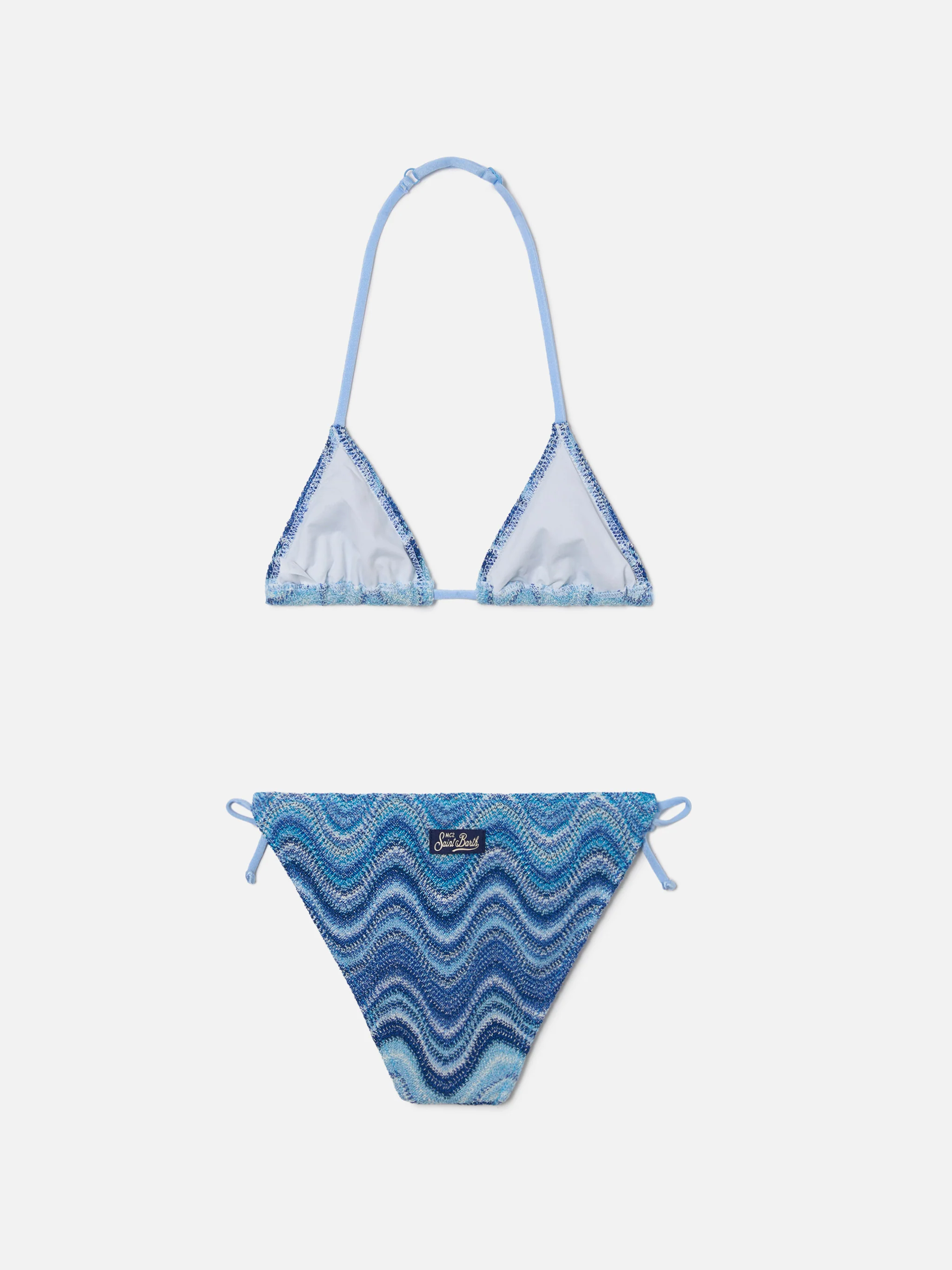 Bikini Holly in raschel con motivo onde nei toni dell’azzurro - Image 2