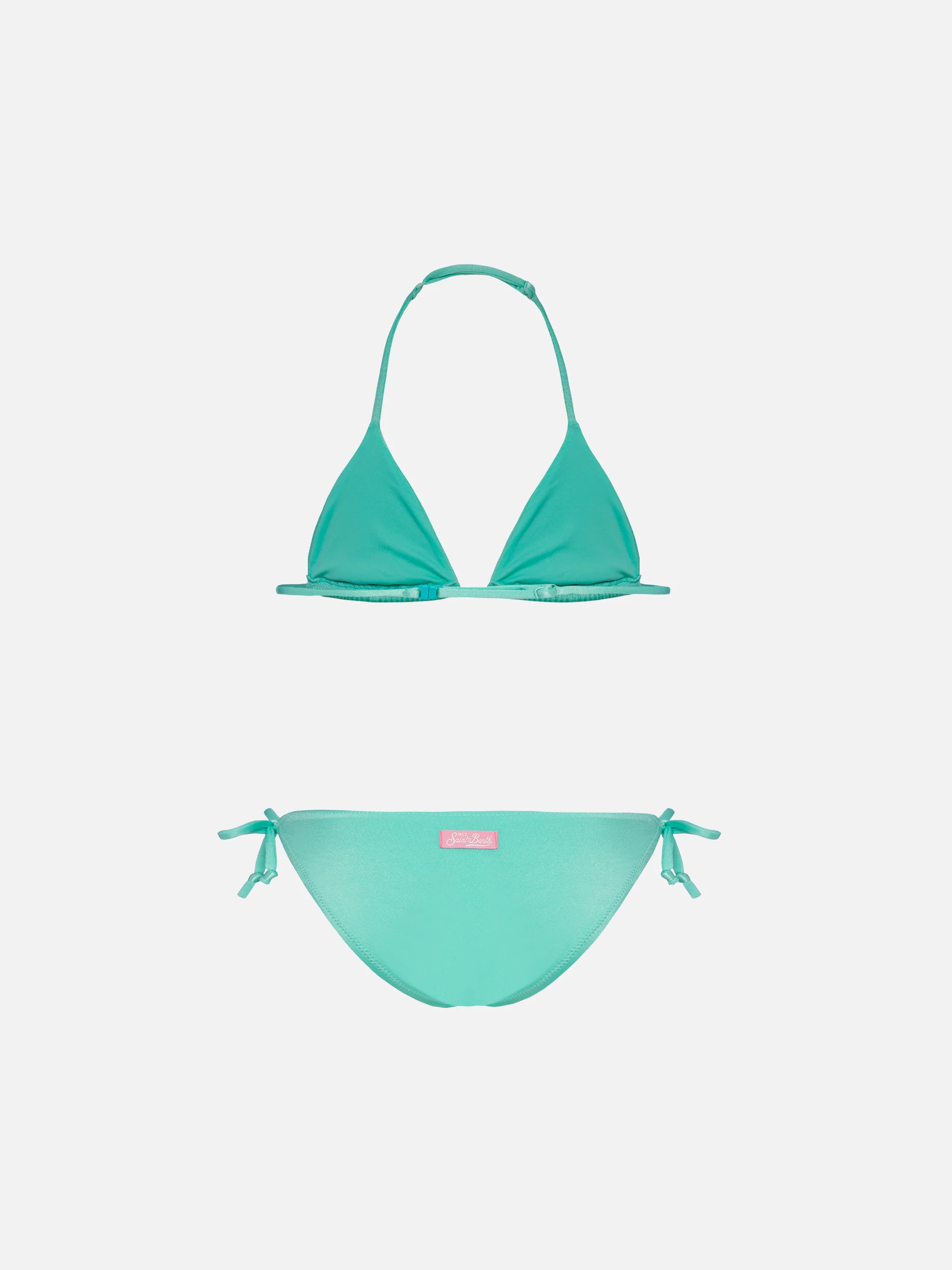 Bikini Holly a triangolo classico verde acqua con strass - Image 2