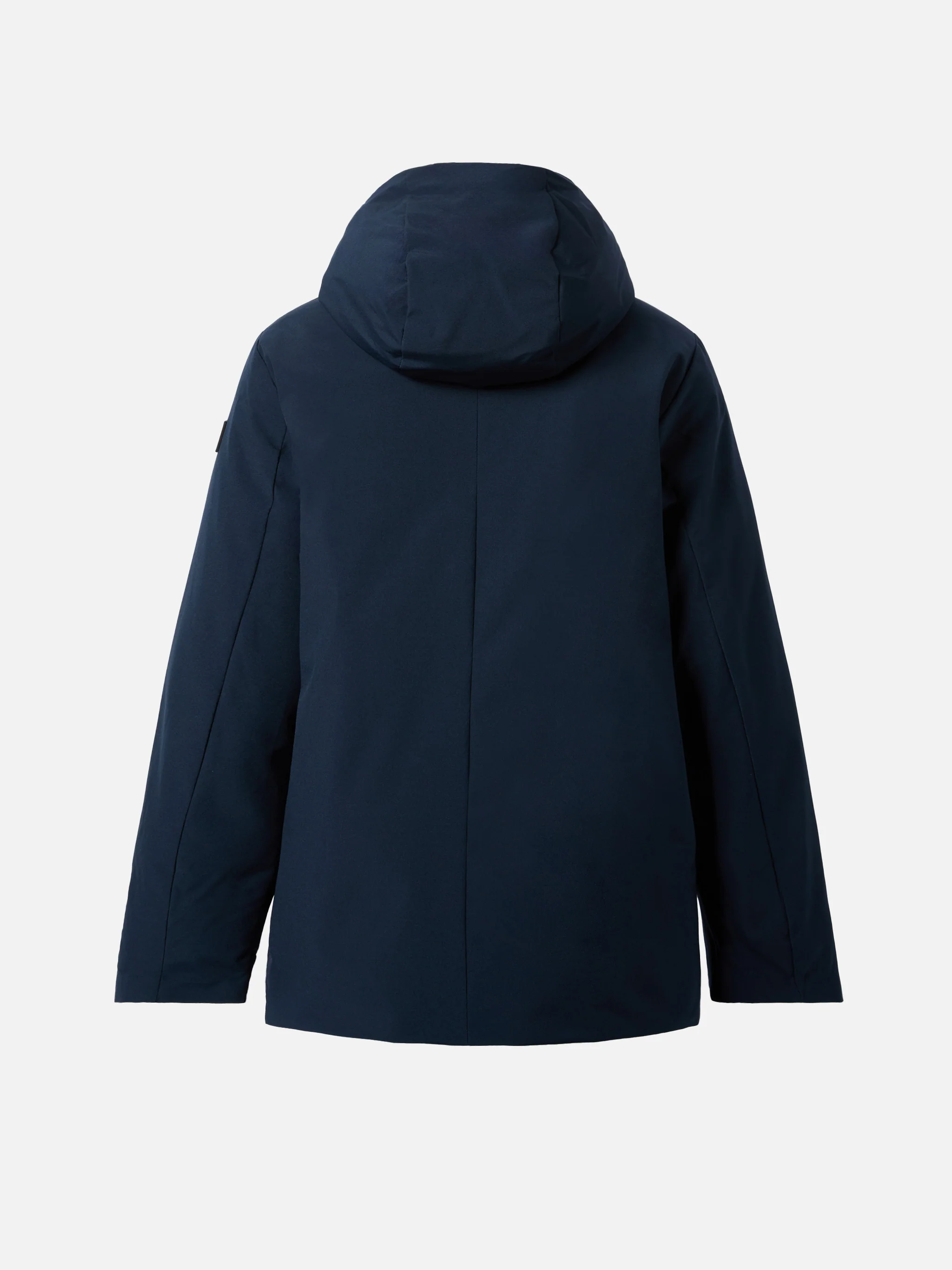 Parka con cappuccio Voyager Jr blu navy con interno tartan - Image 3