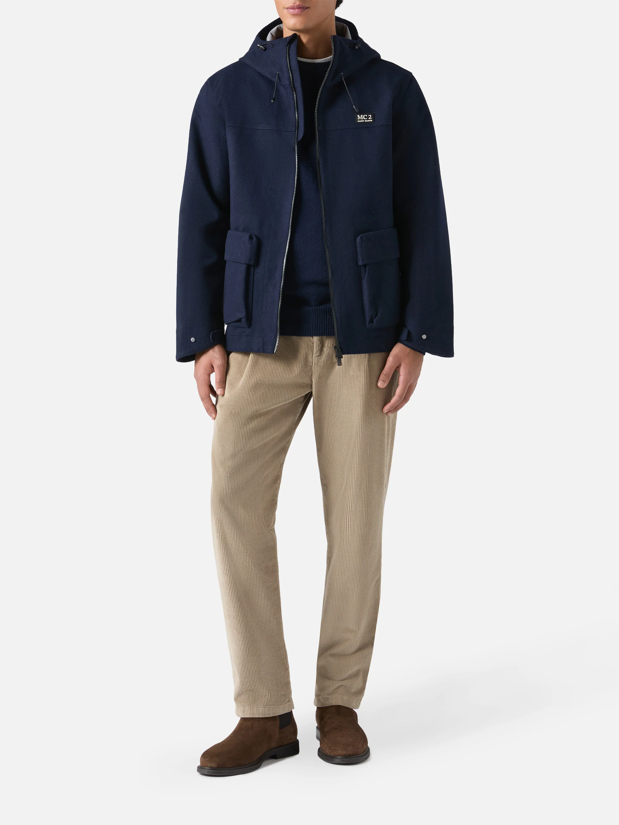 Giacca a vento Kauris blu navy con cappuccio - Image 2