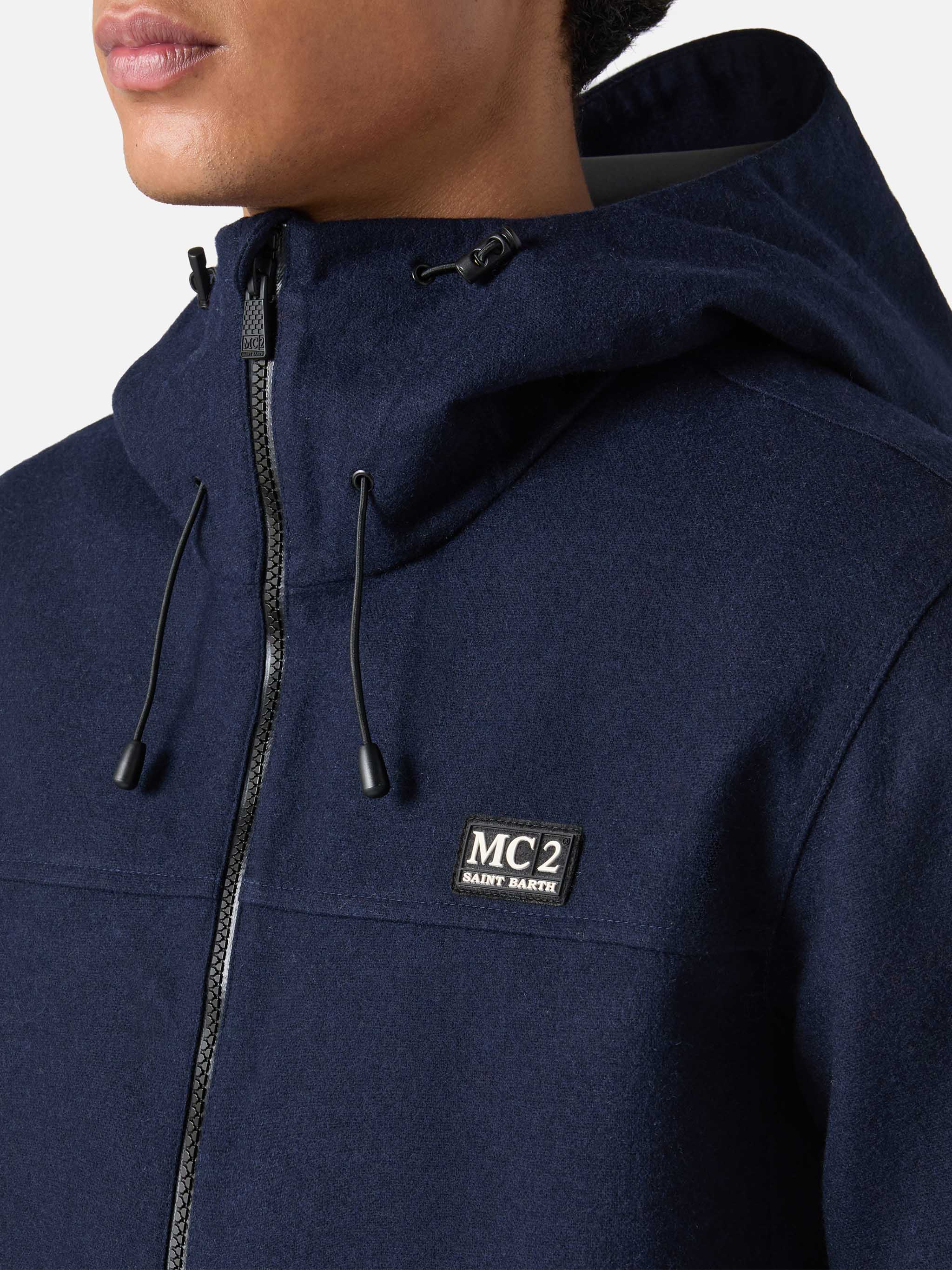 Giacca a vento Kauris blu navy con cappuccio - Image 4