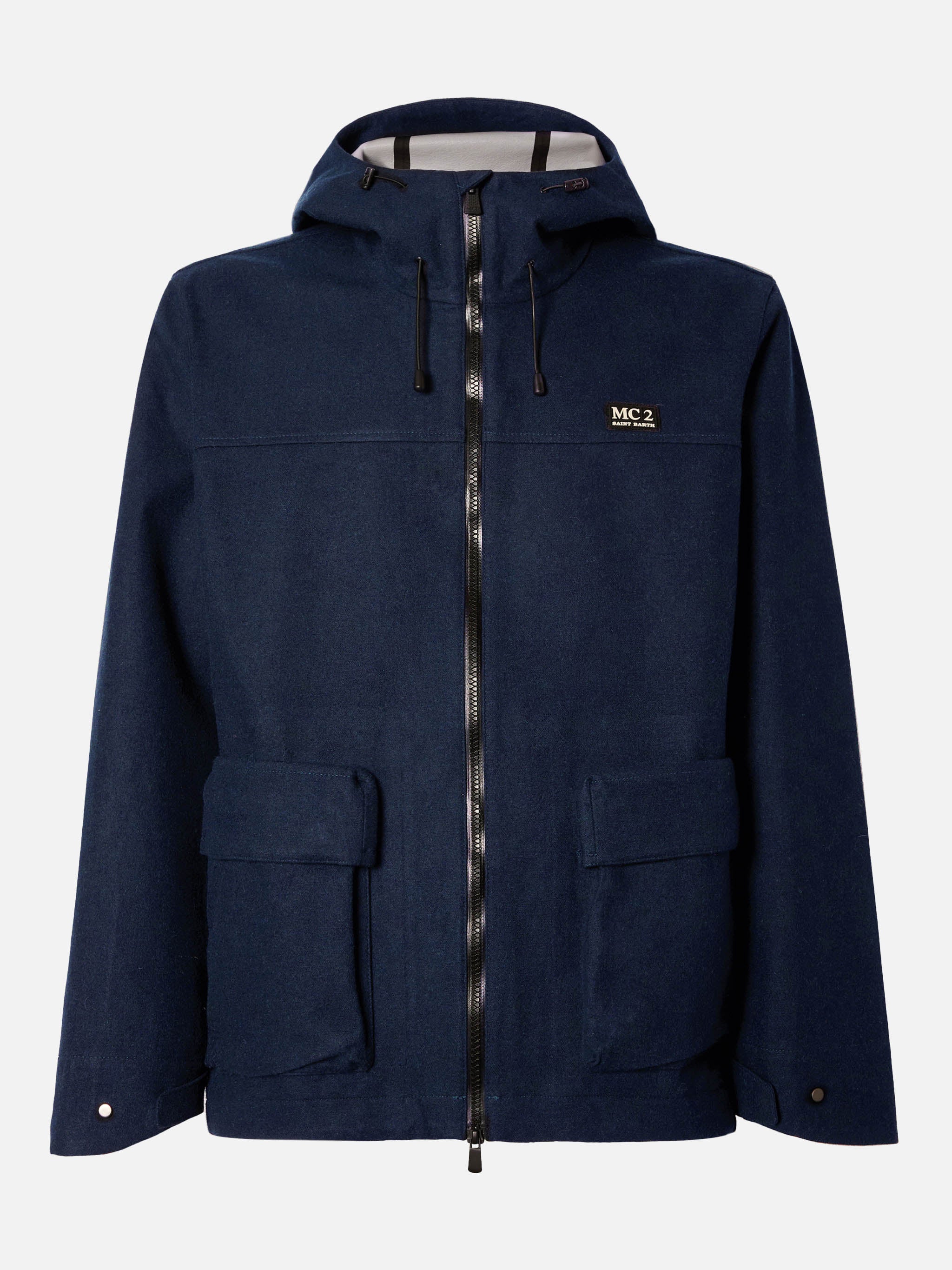 Giacca a vento Kauris blu navy con cappuccio - Image 6