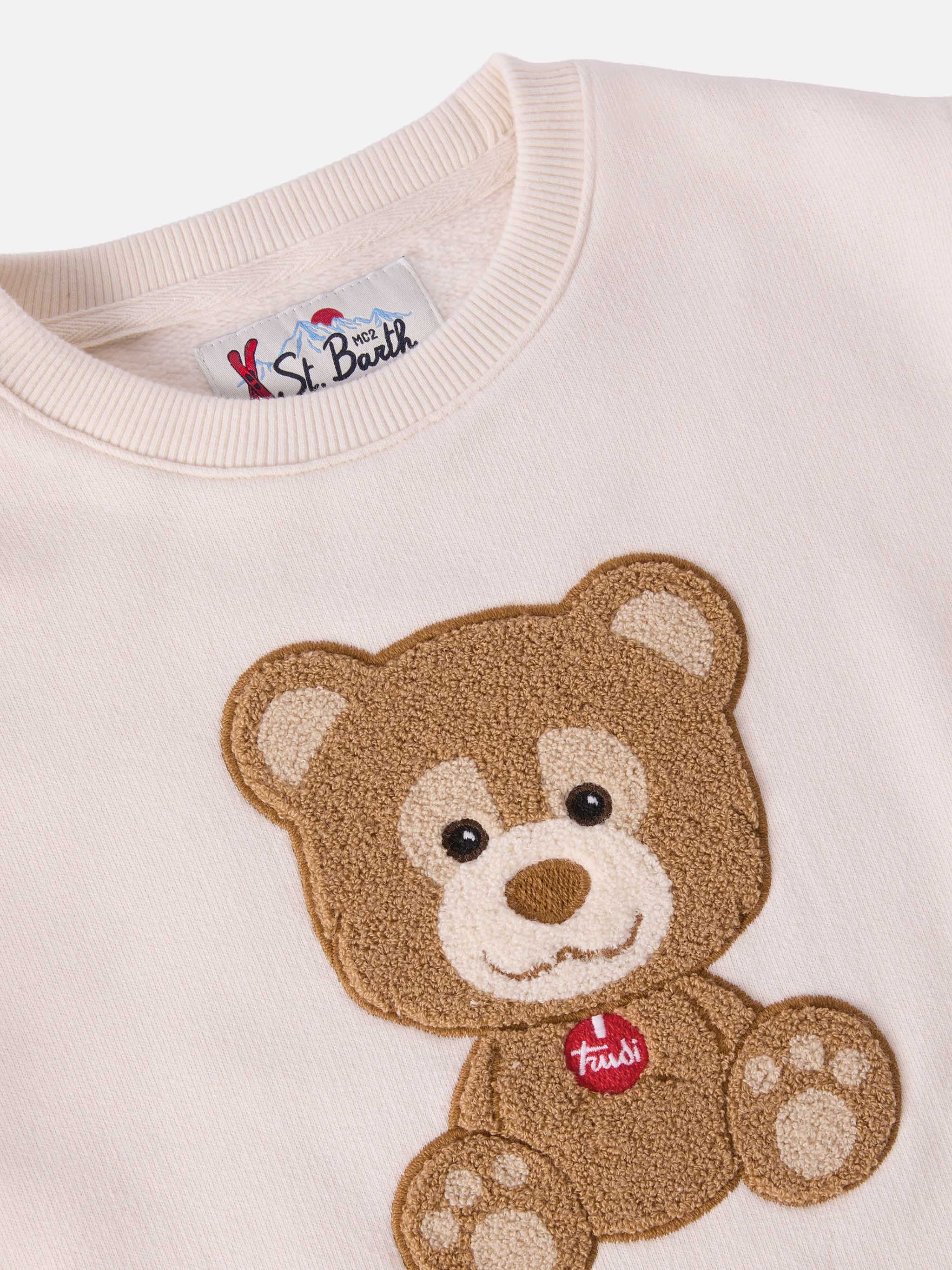 Felpa girocollo Hutton con patch orsetto Trudi in spugna| TRUDI SPECIAL EDITION - Image 2