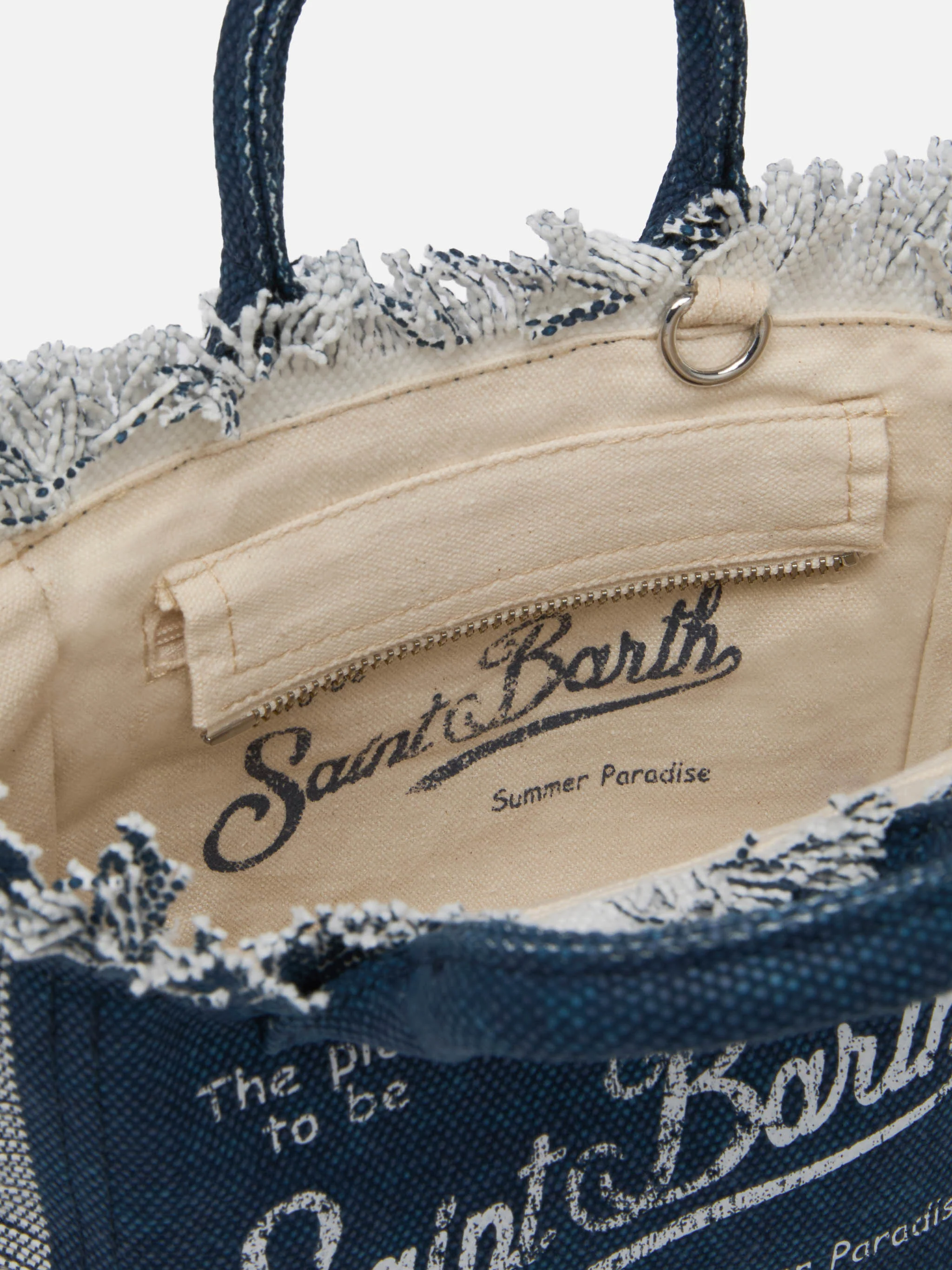Borsa Mini Vanity in canvas di cotone indaco - Image 3
