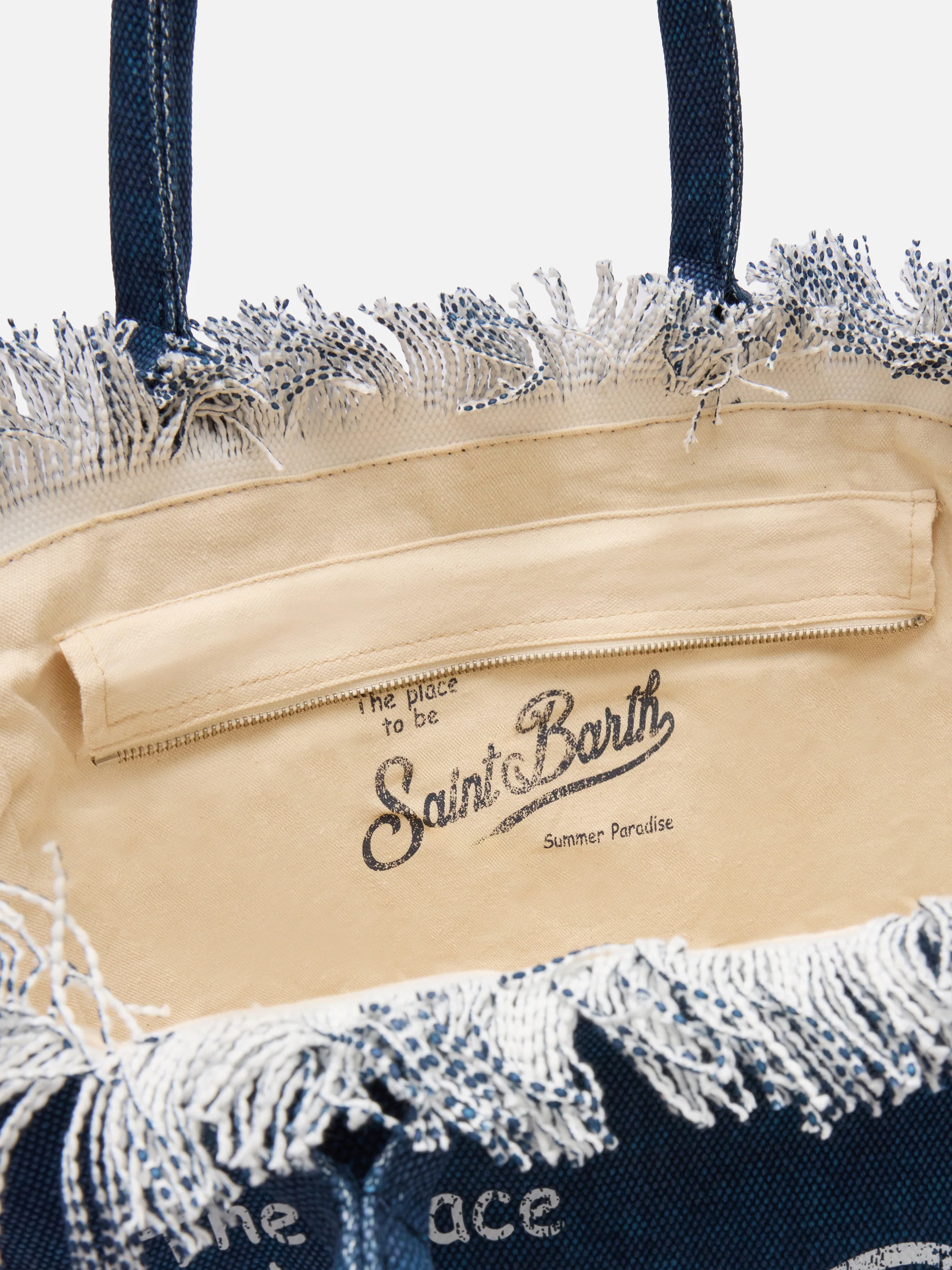 Borsa a spalla Vanity in canvas di cotone indaco - Image 5