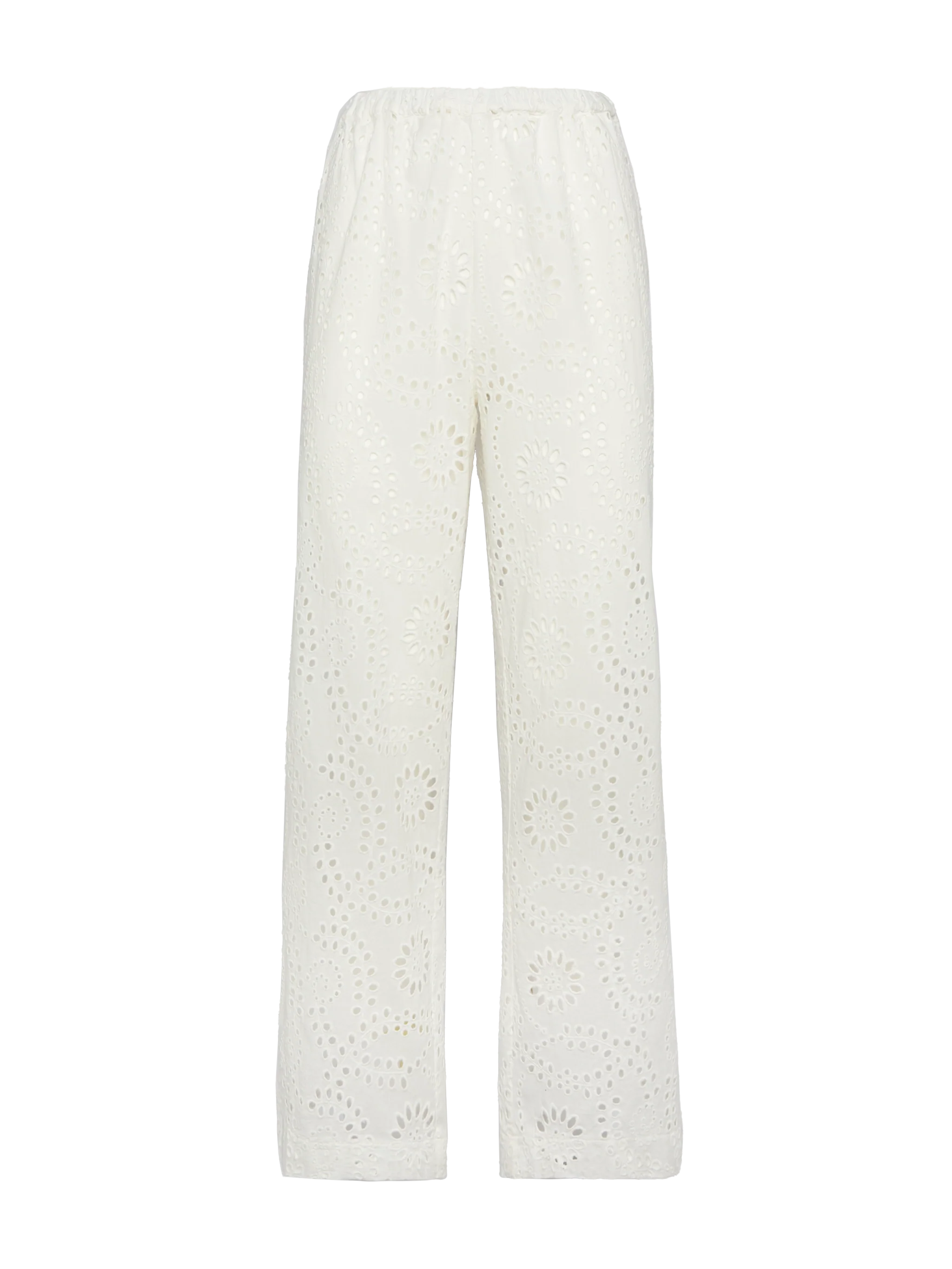 Pantaloni in Sangallo di cotone bianco Inez - Image 5