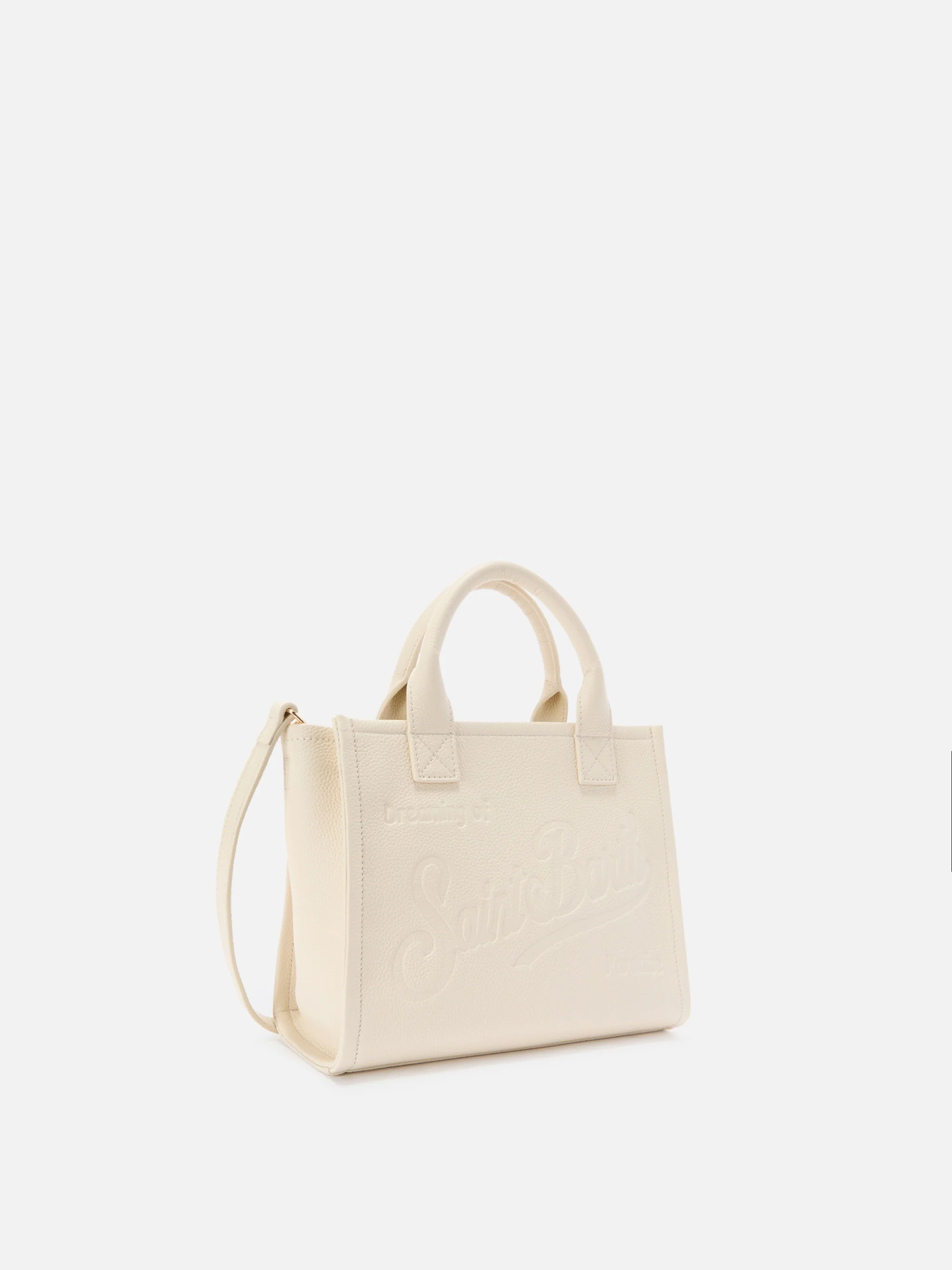 Borsa Vanity medium in pelle martellata avorio - Image 2