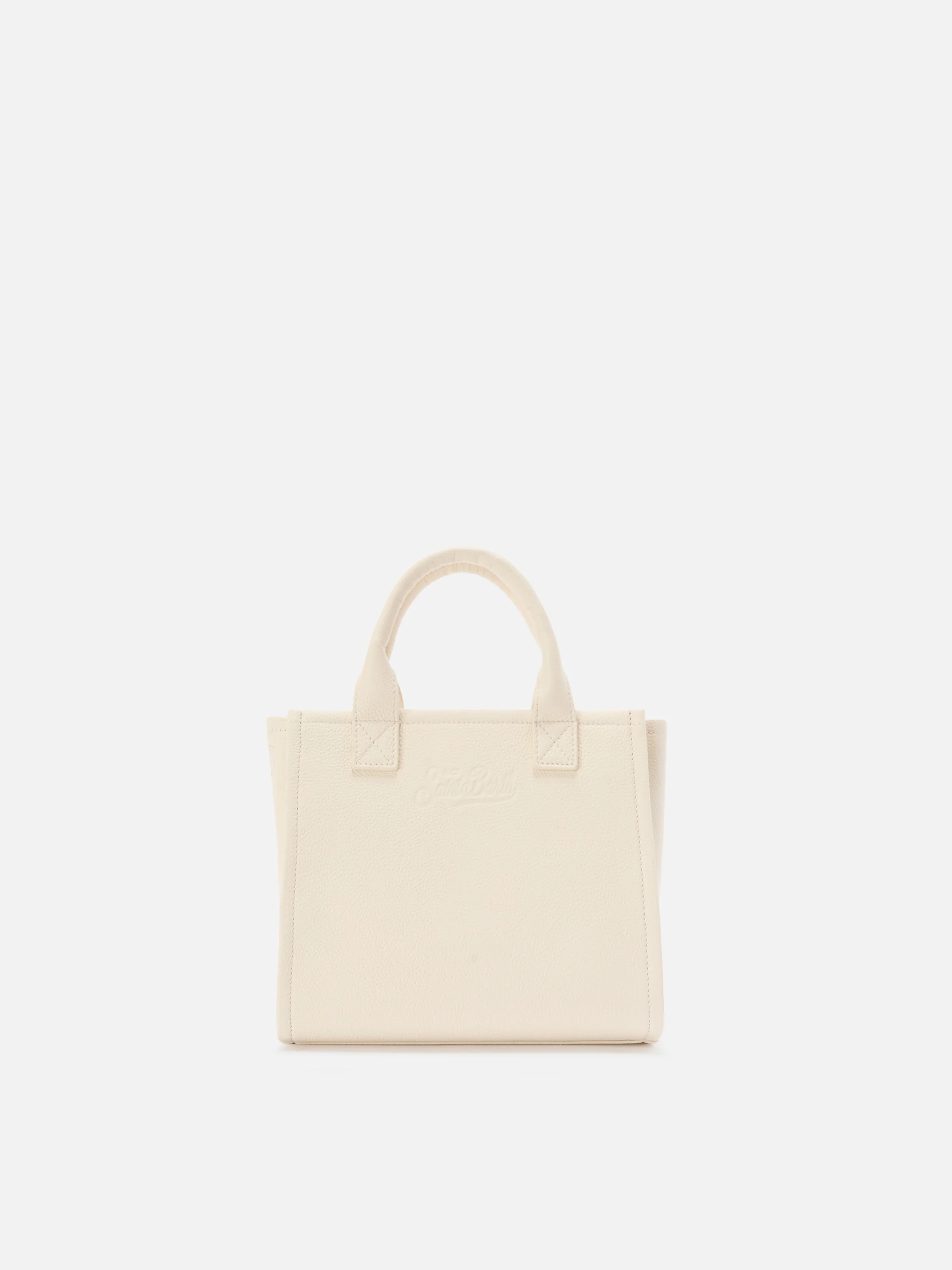 Borsa Vanity medium in pelle martellata avorio - Image 3