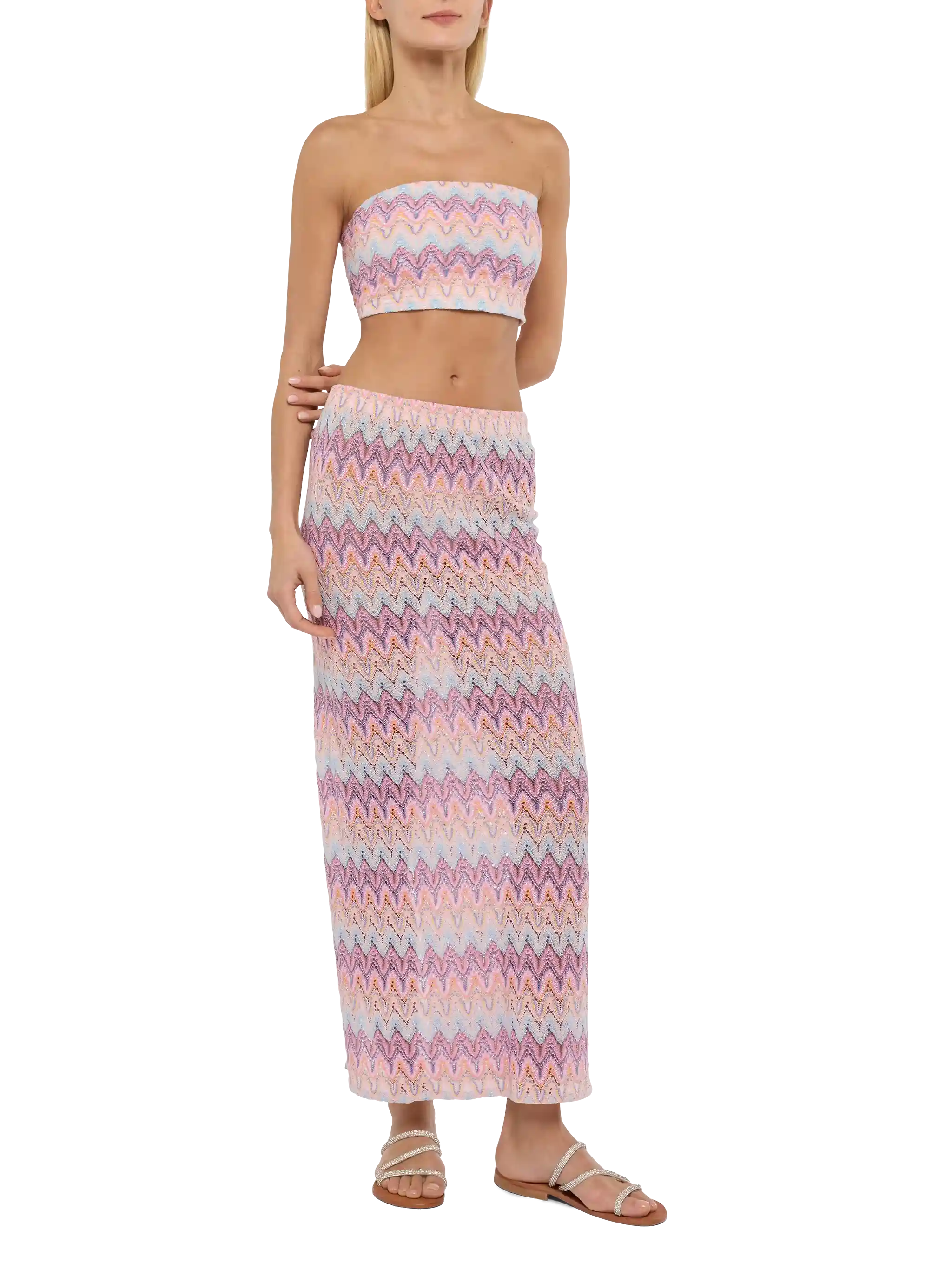 Top a fascia senza spalline con motivo chevron Jaclyn - Image 5