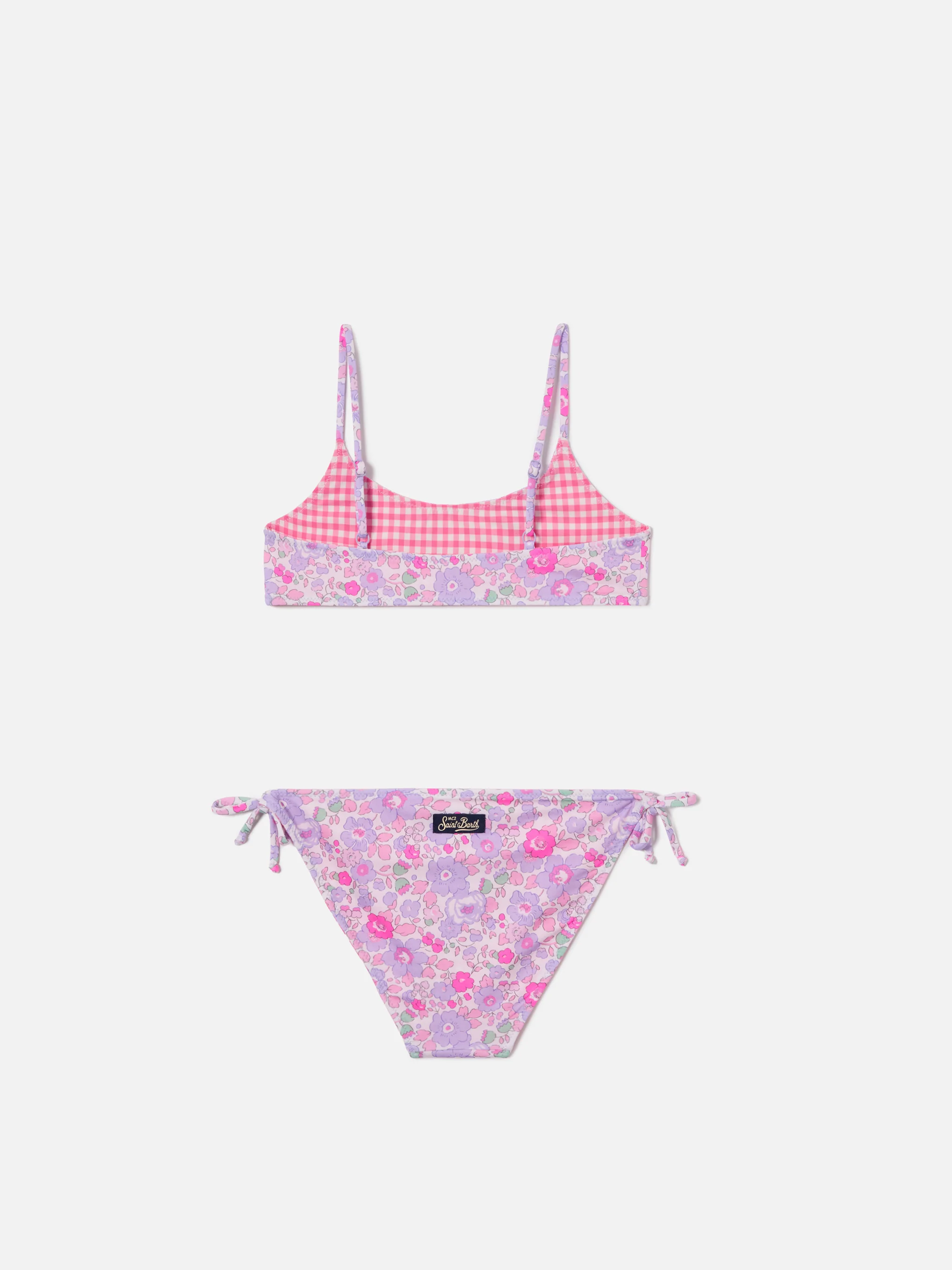 Bikini Jaiden Double reversibile con stampa floreale e vichy | Made with Liberty Fabric - Image 2