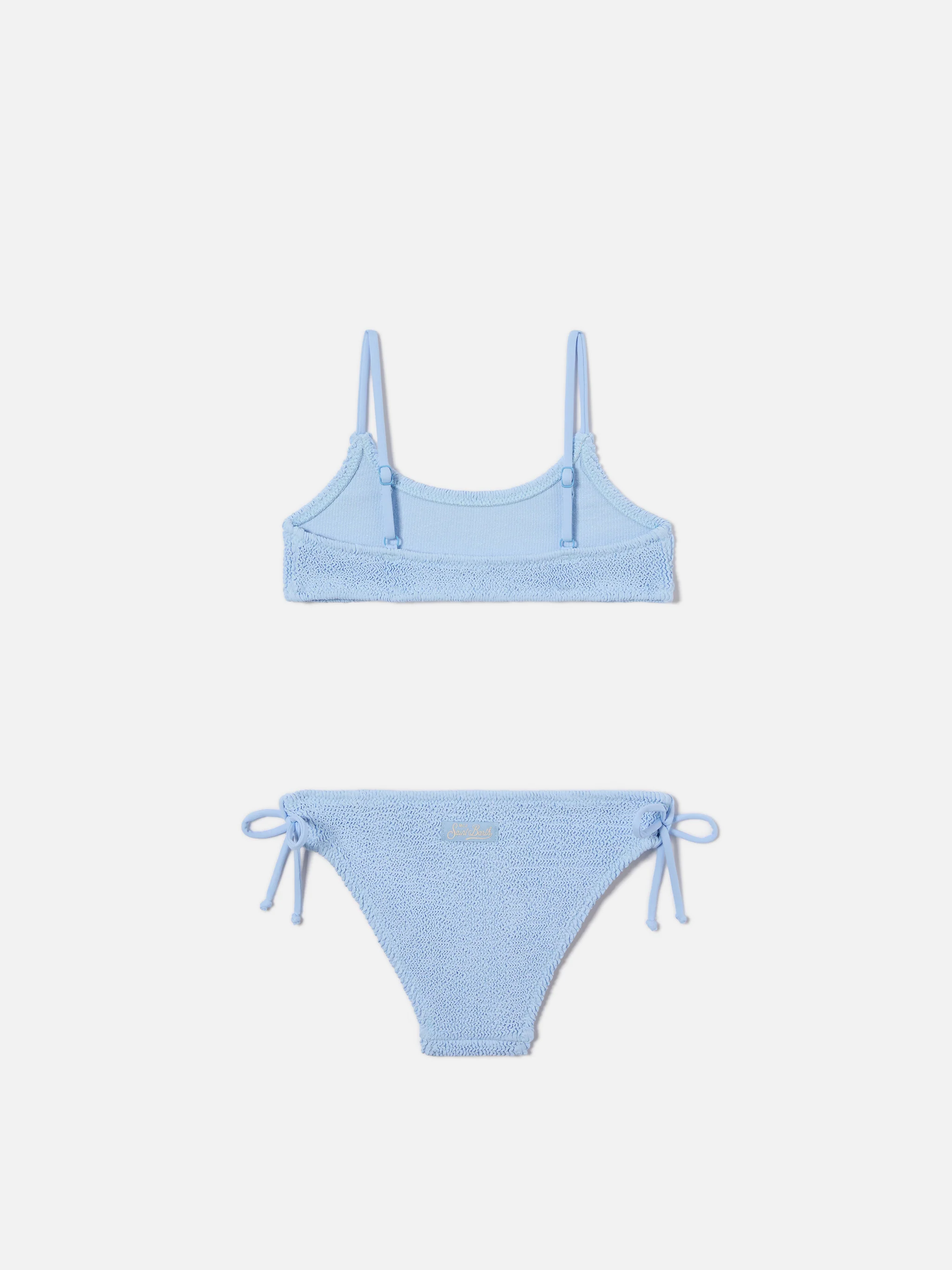 Bikini Jaiden azzurro in tessuto crinkle - Image 2