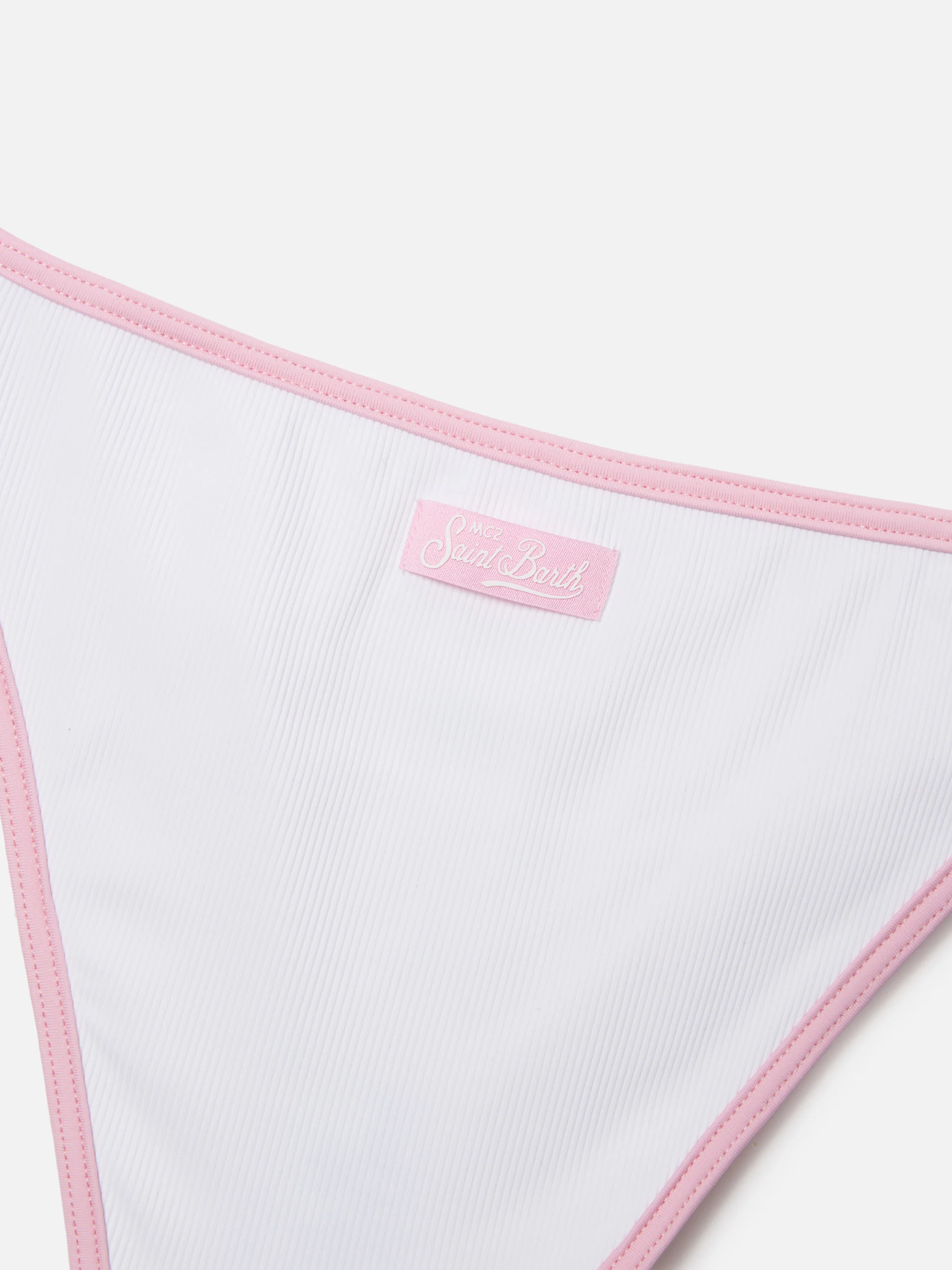 Bikini Jaiden String bianco con patch animalier effetto spugna - Image 3