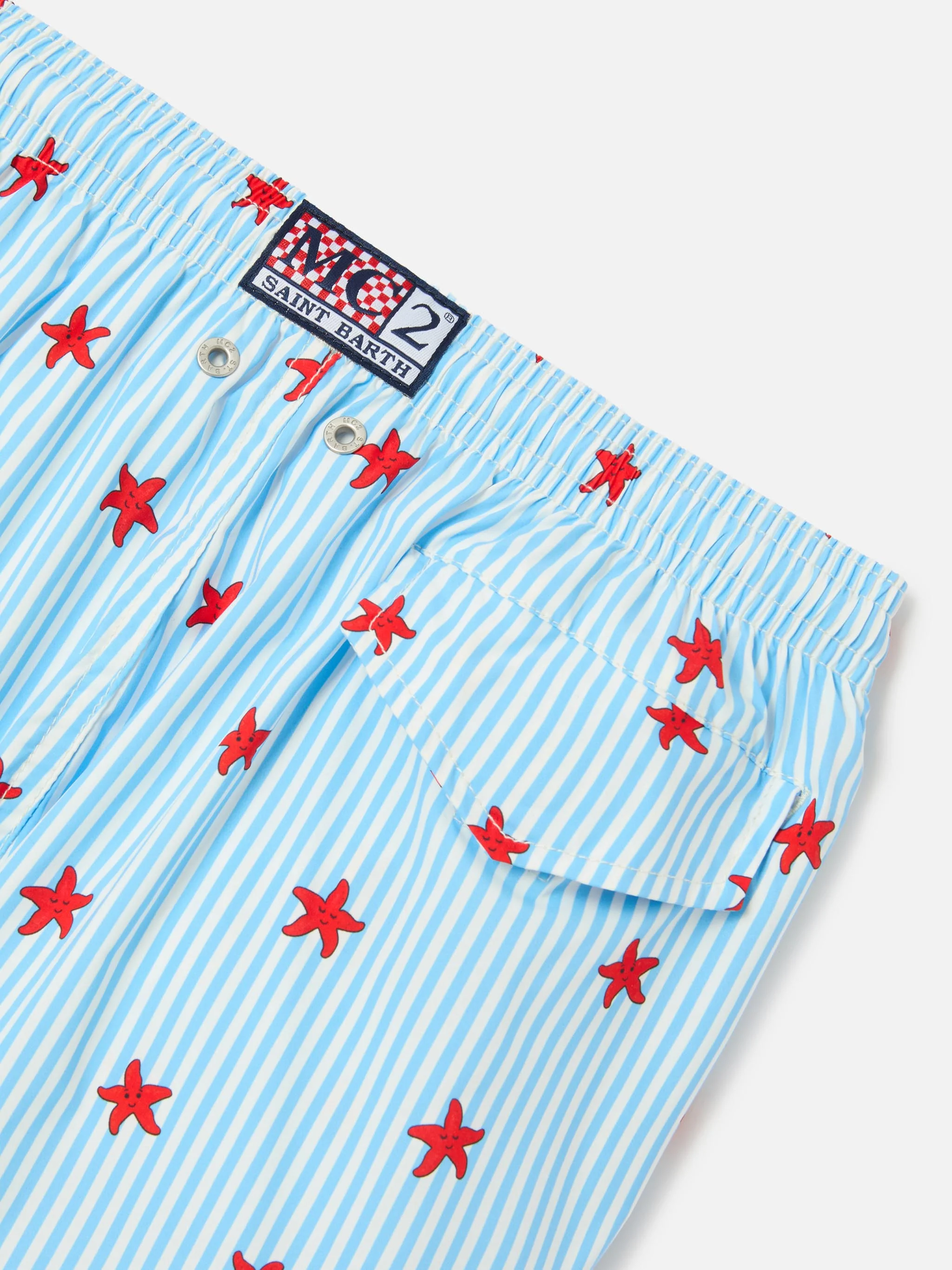 Costume Jean Lighting Stretch a righe con stampa stelle marine all over - Image 3