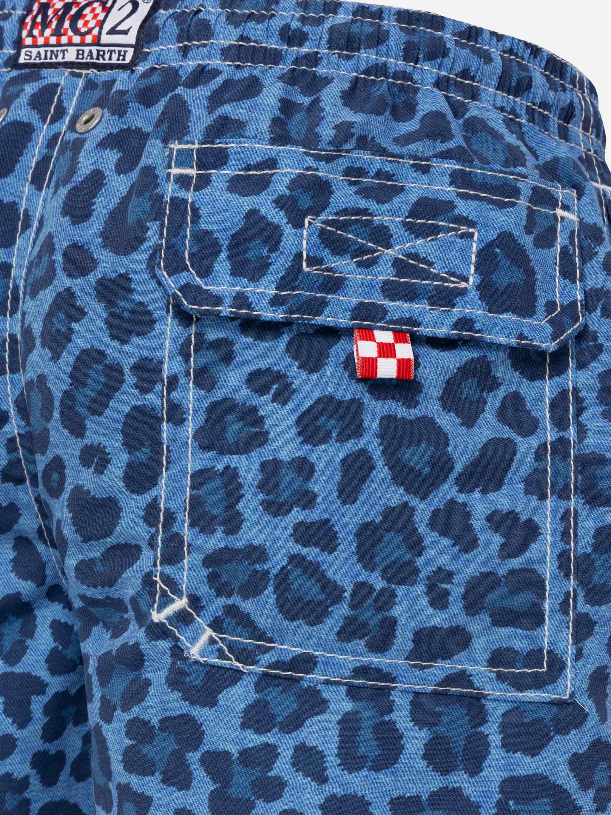 Costume mare Jean media lunghezza con stampa animalier - Image 3
