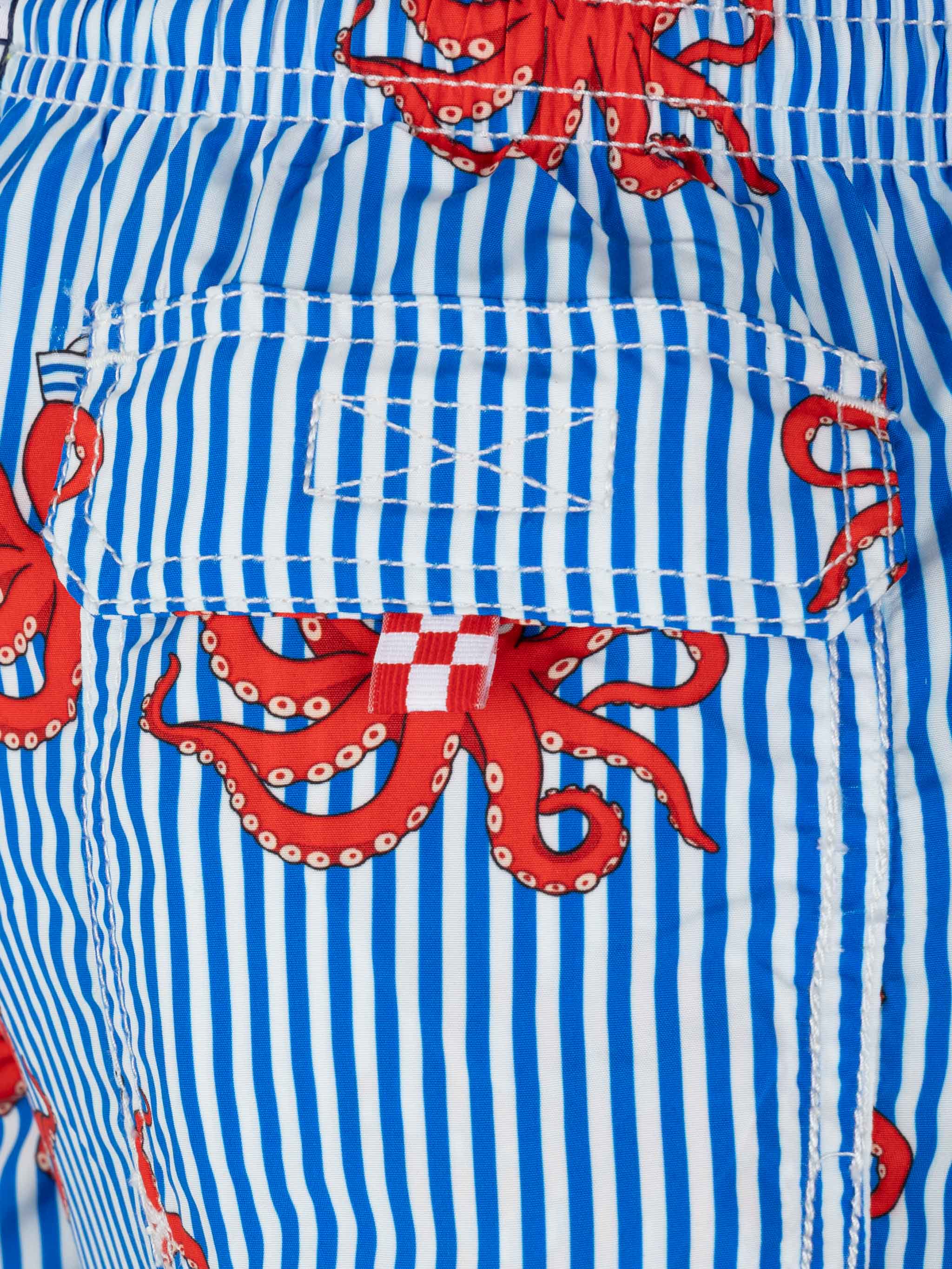 Costume mare Jean media lunghezza con stampa righe - Image 3