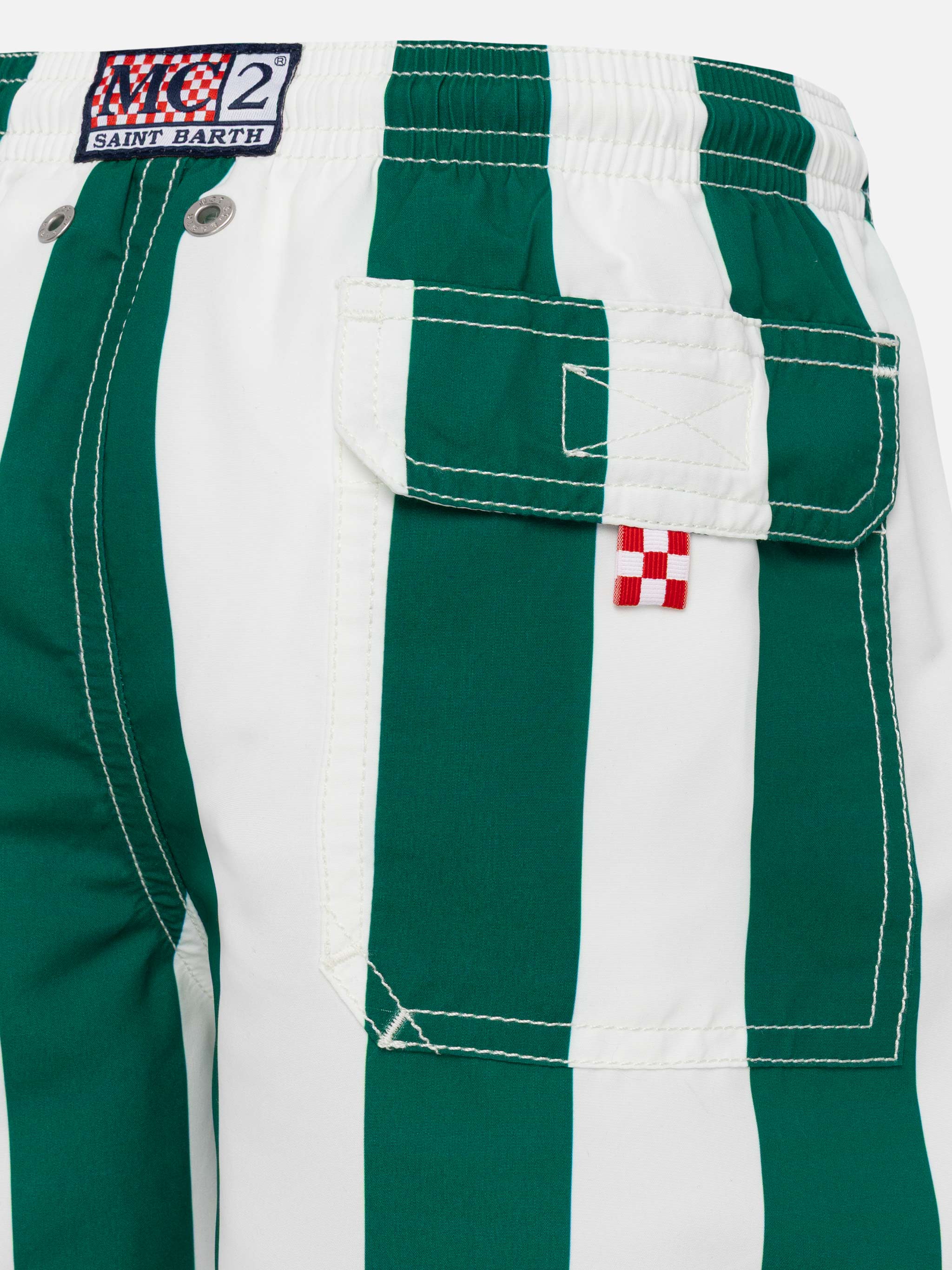 Costume mare Jean media lunghezza con stampa righe - Image 3