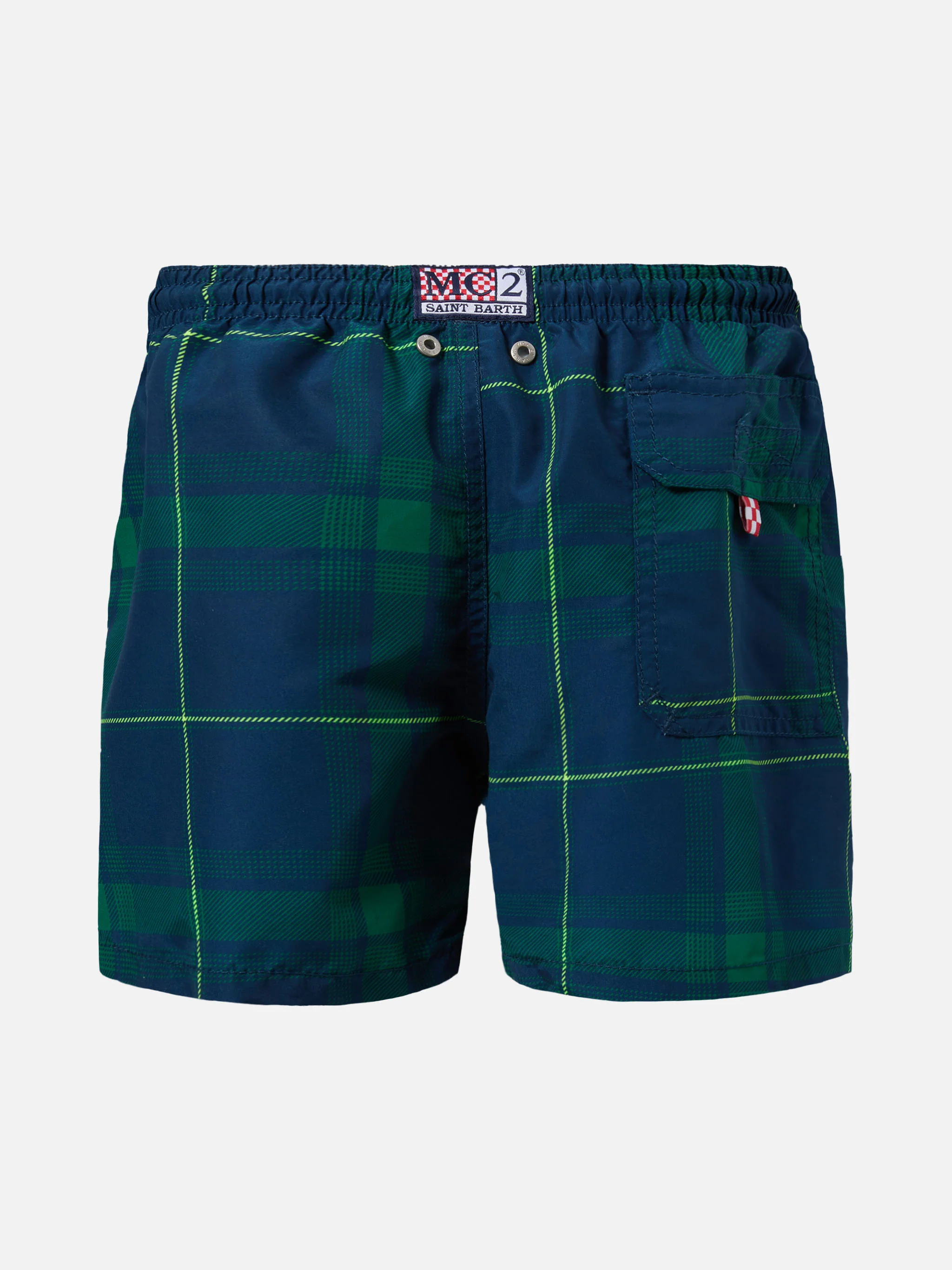 Costume mare Jean media lunghezza con stampa tartan - Image 2