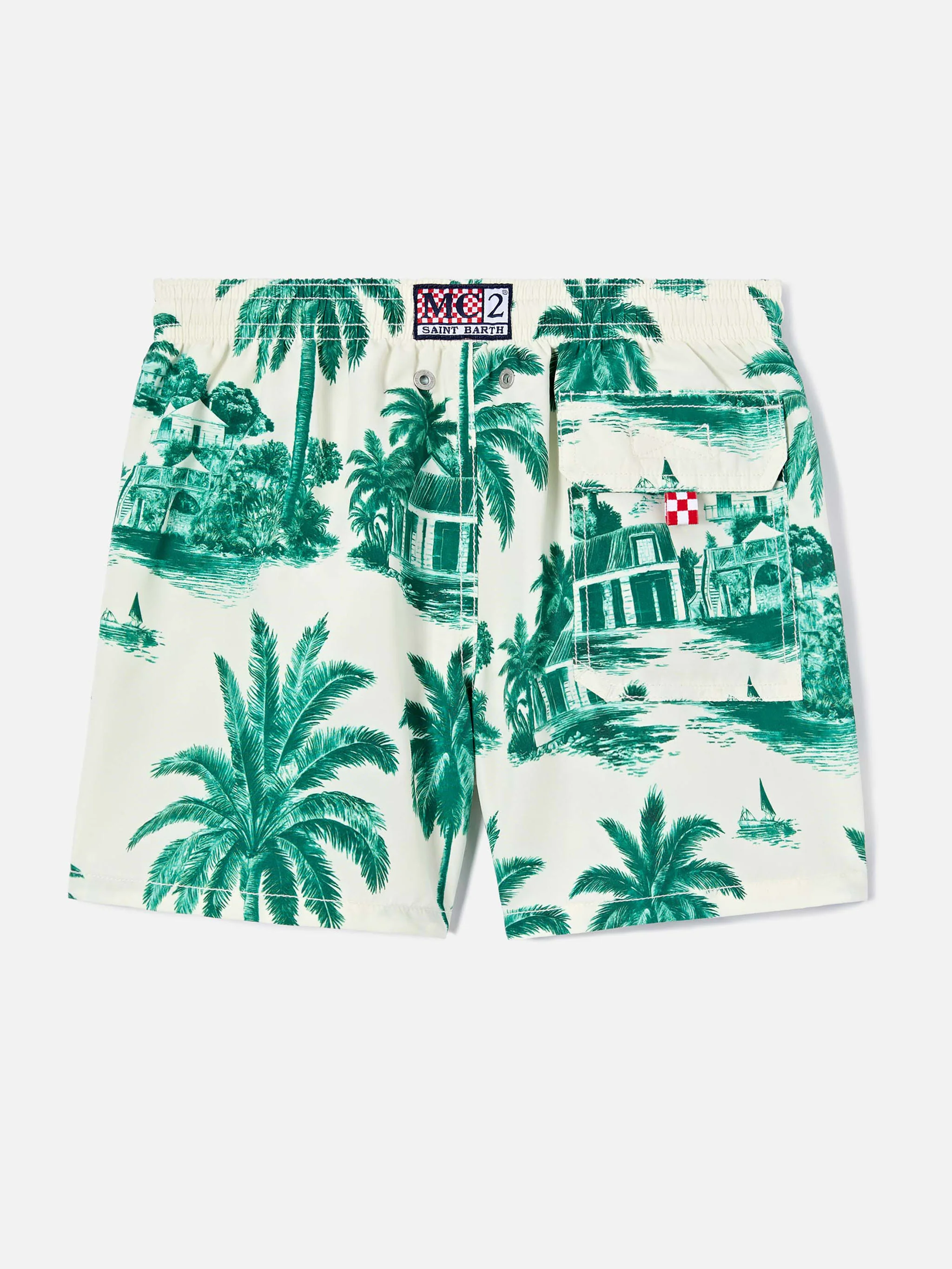 Costume Jean con stampa Toile de Jouy verde - Image 2