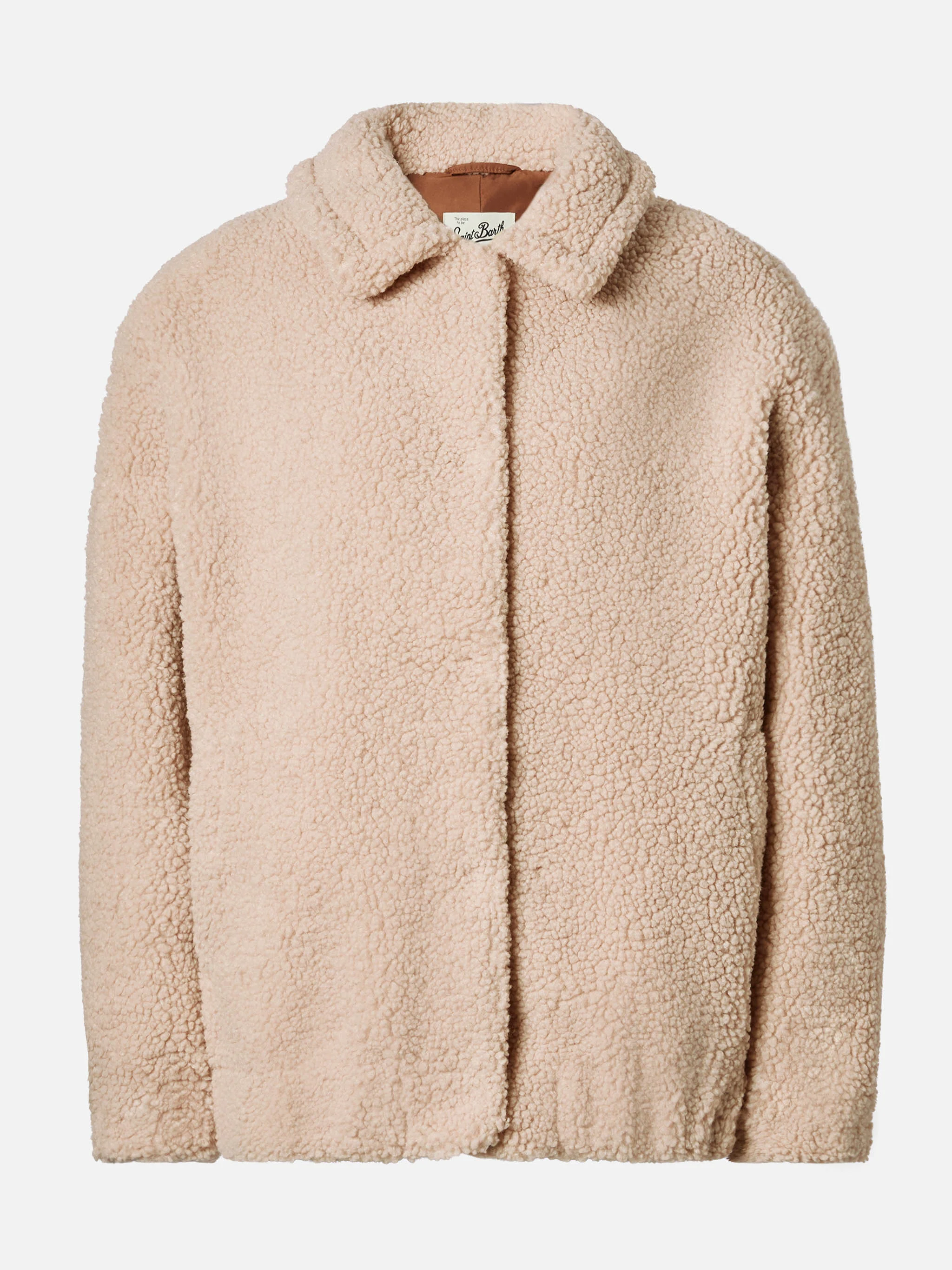 Bomber Jeanne in teddy con patch sul retro - Image 6