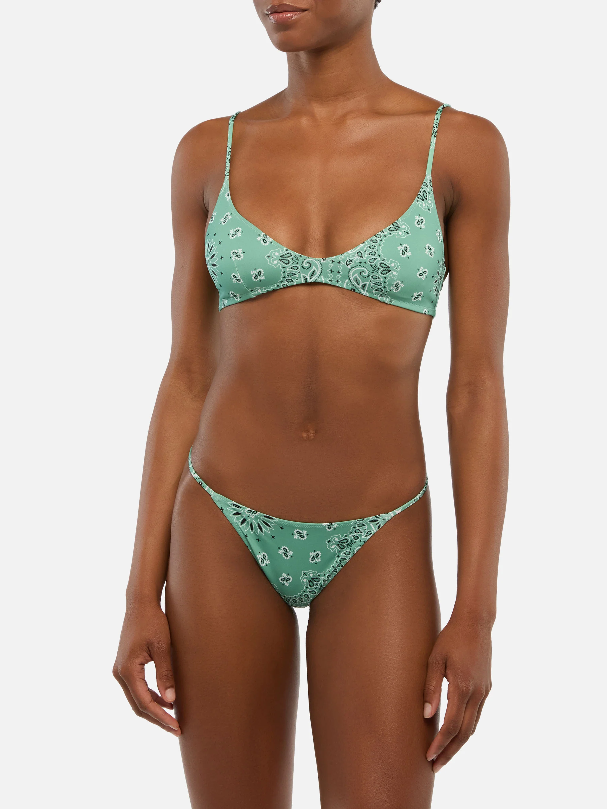 Bikini bralette scollata Paloma Jodene con stampa bandana - Image 2