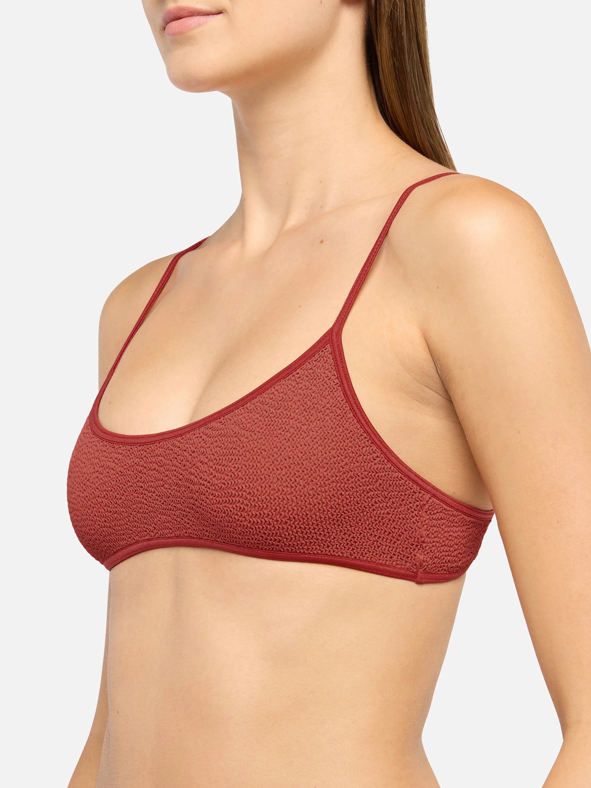 Judy top bralette in crinkle color arancio ruggine - Image 2