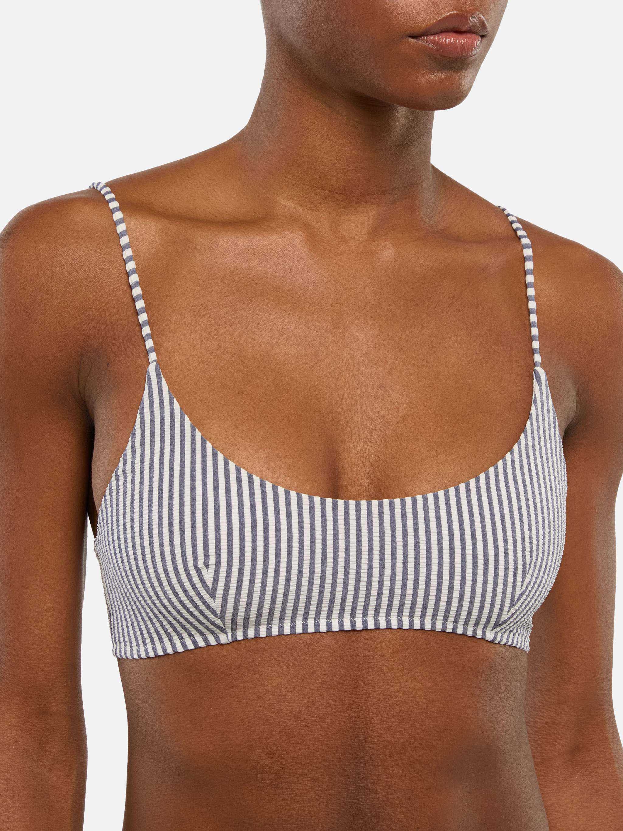 Judy top bralette in seersucker con stampa a righe - Image 2