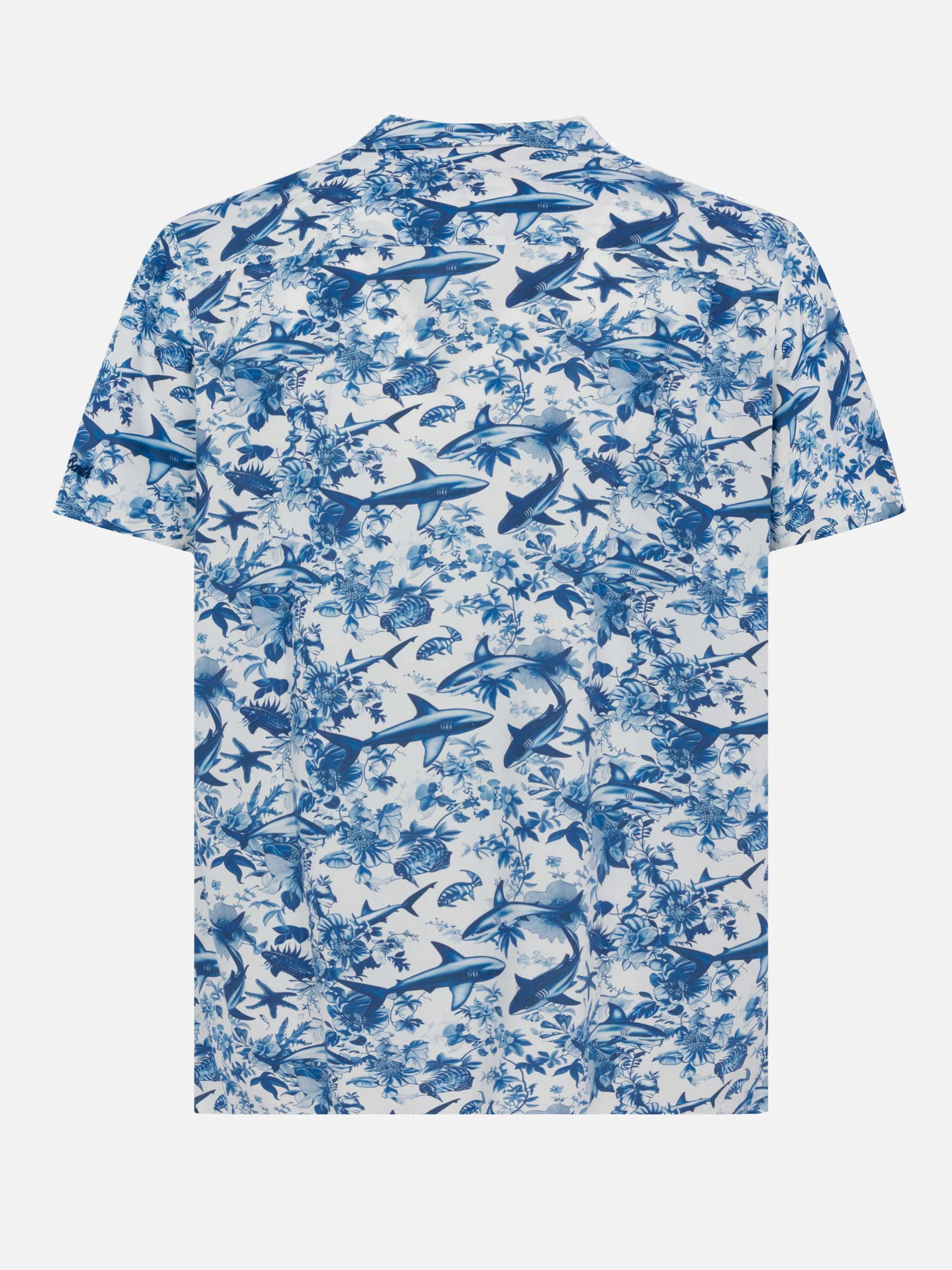 Camicia Kalea in cotone con stampa squalo | AI CO-CREATED DESIGN BY RICKDICK - POWERED BY RED-EYE - Image 5