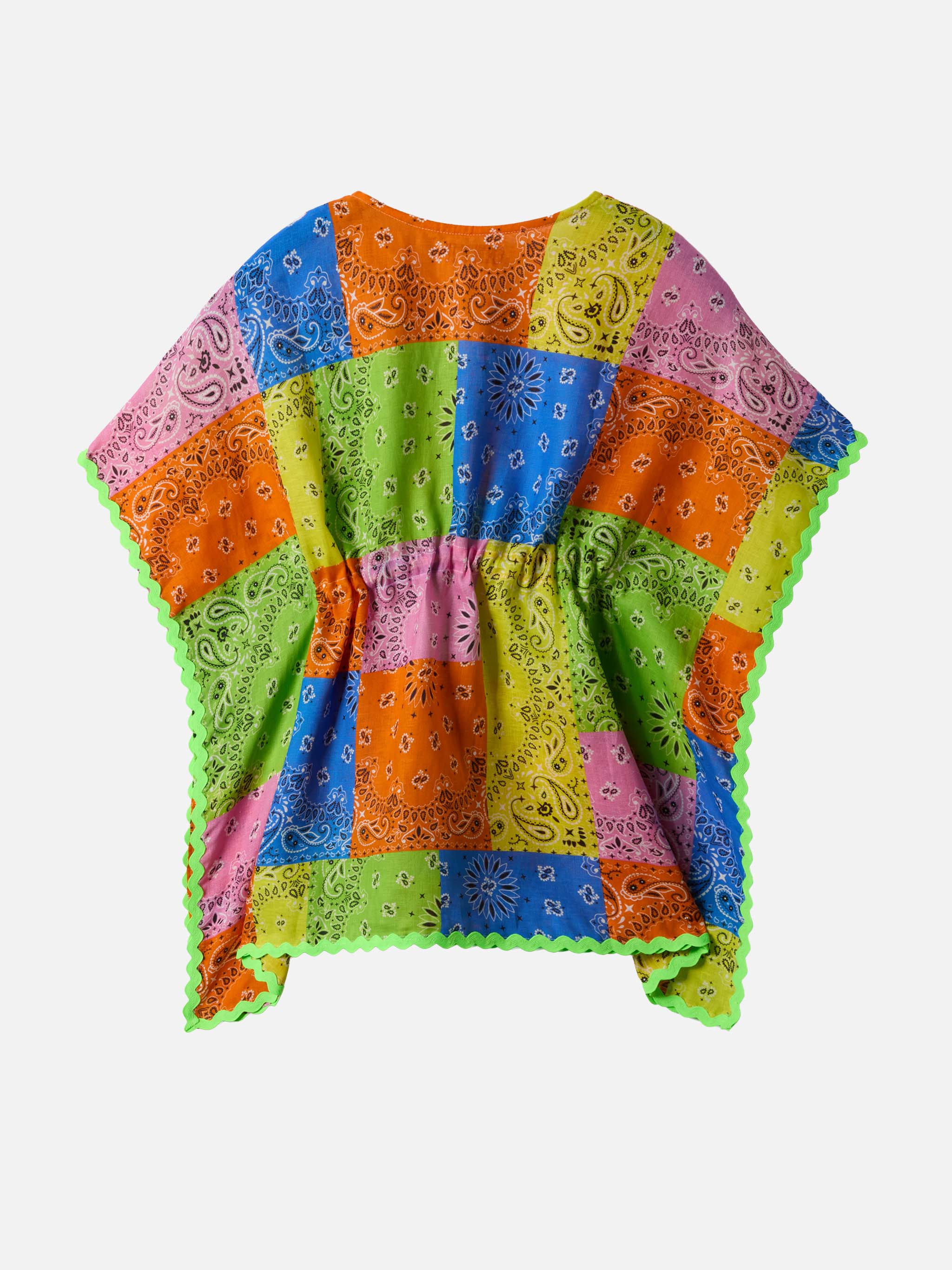 Poncho Kate con stampa bandana multicolore - Image 3