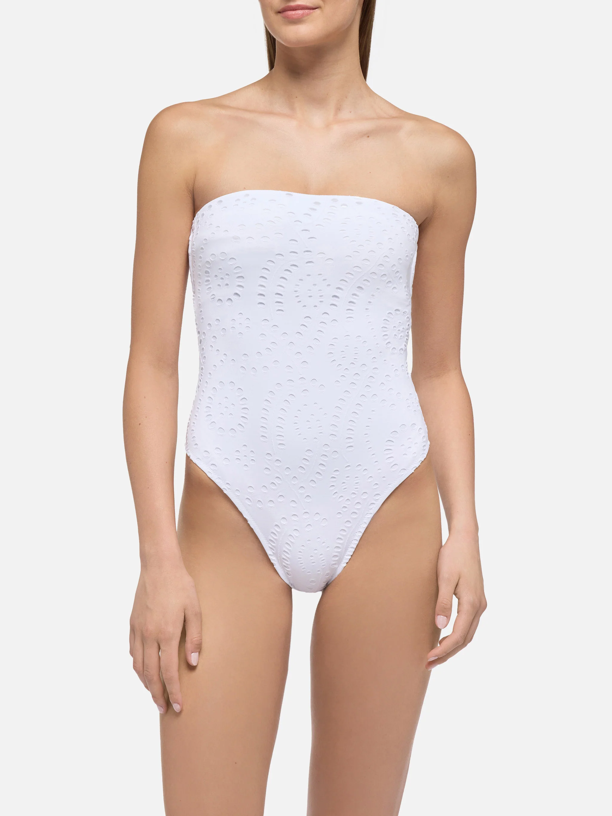 Costume intero in Sangallo di cotone bianco Kayla - Image 3