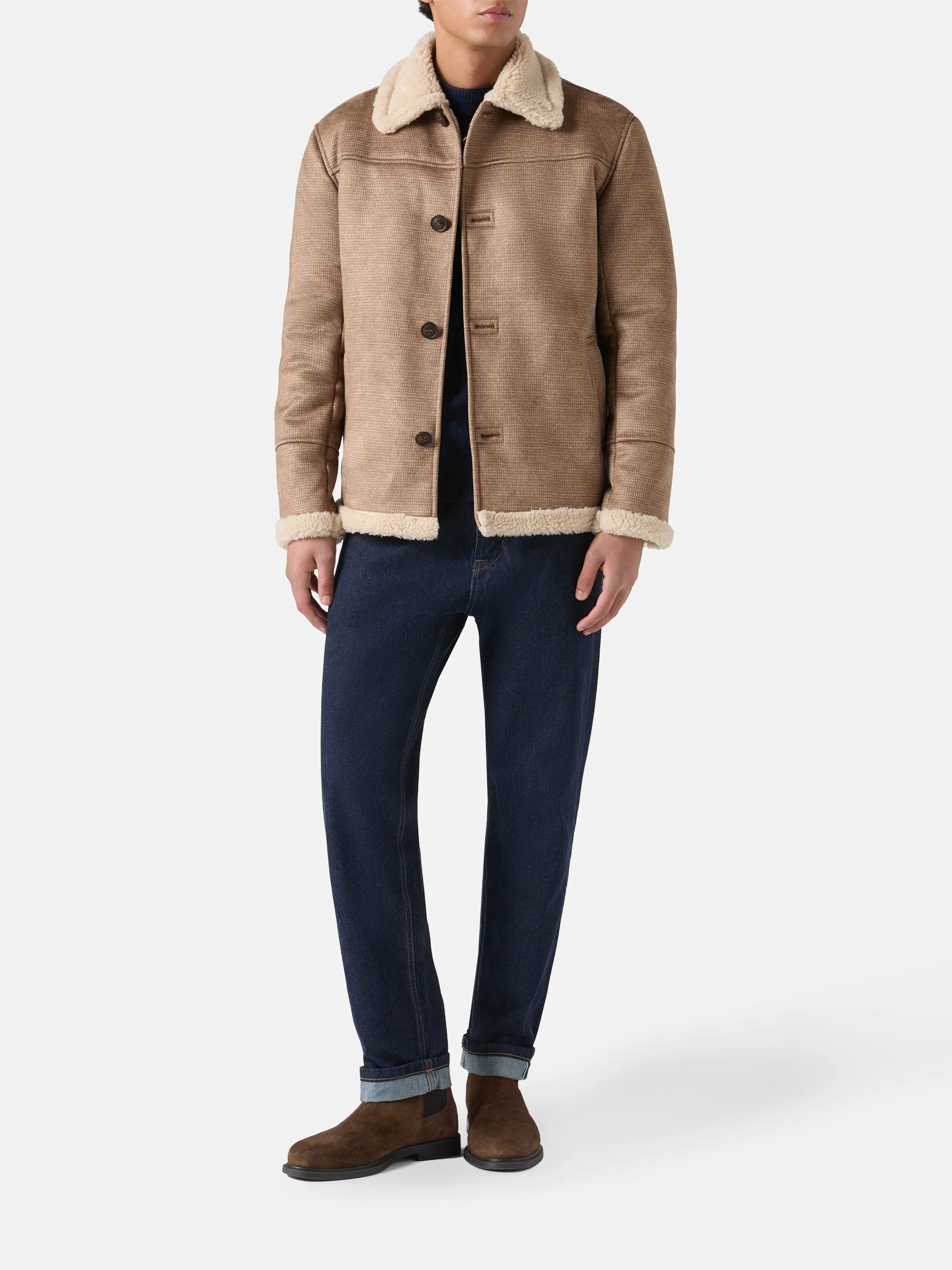 Giacca Kells pied de poule con colletto in eco shearling - Image 2