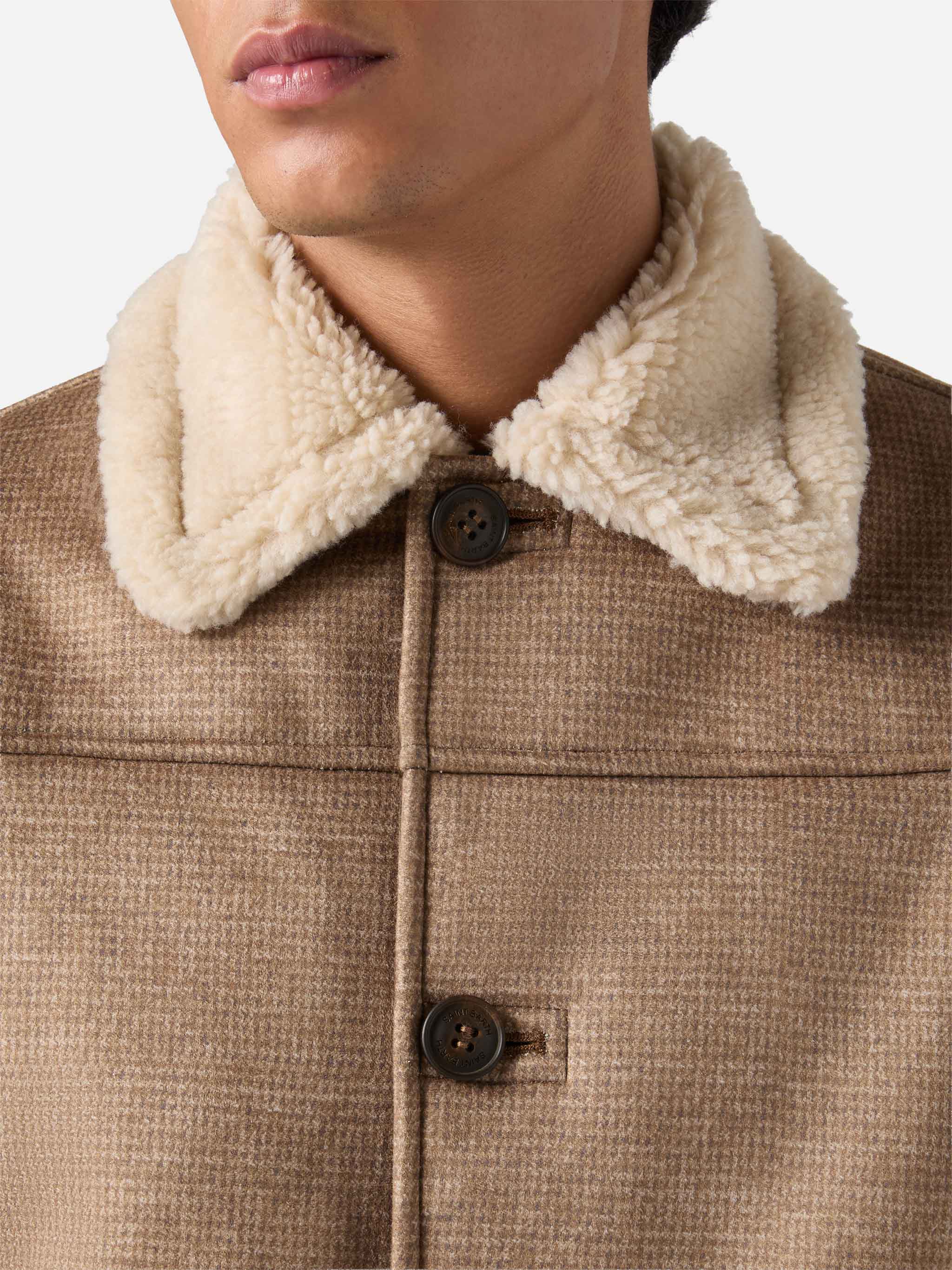 Giacca Kells pied de poule con colletto in eco shearling - Image 4