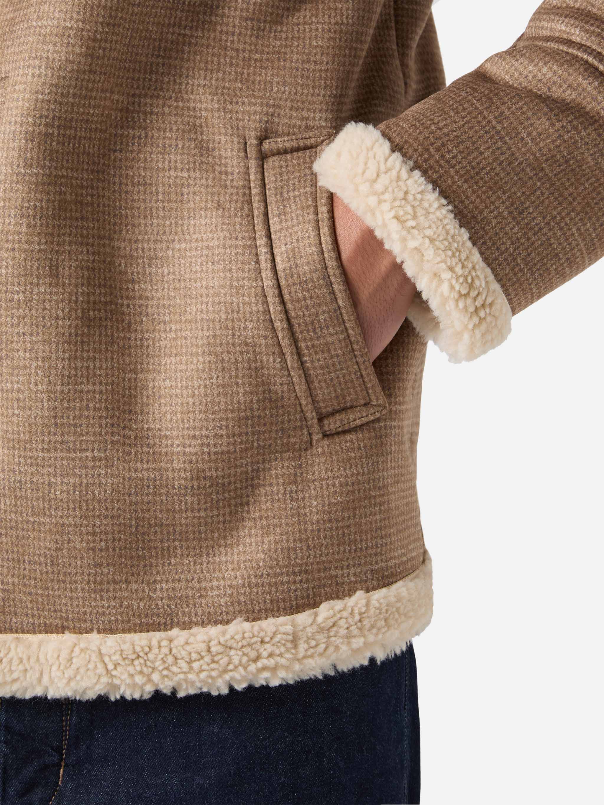 Giacca Kells pied de poule con colletto in eco shearling - Image 5