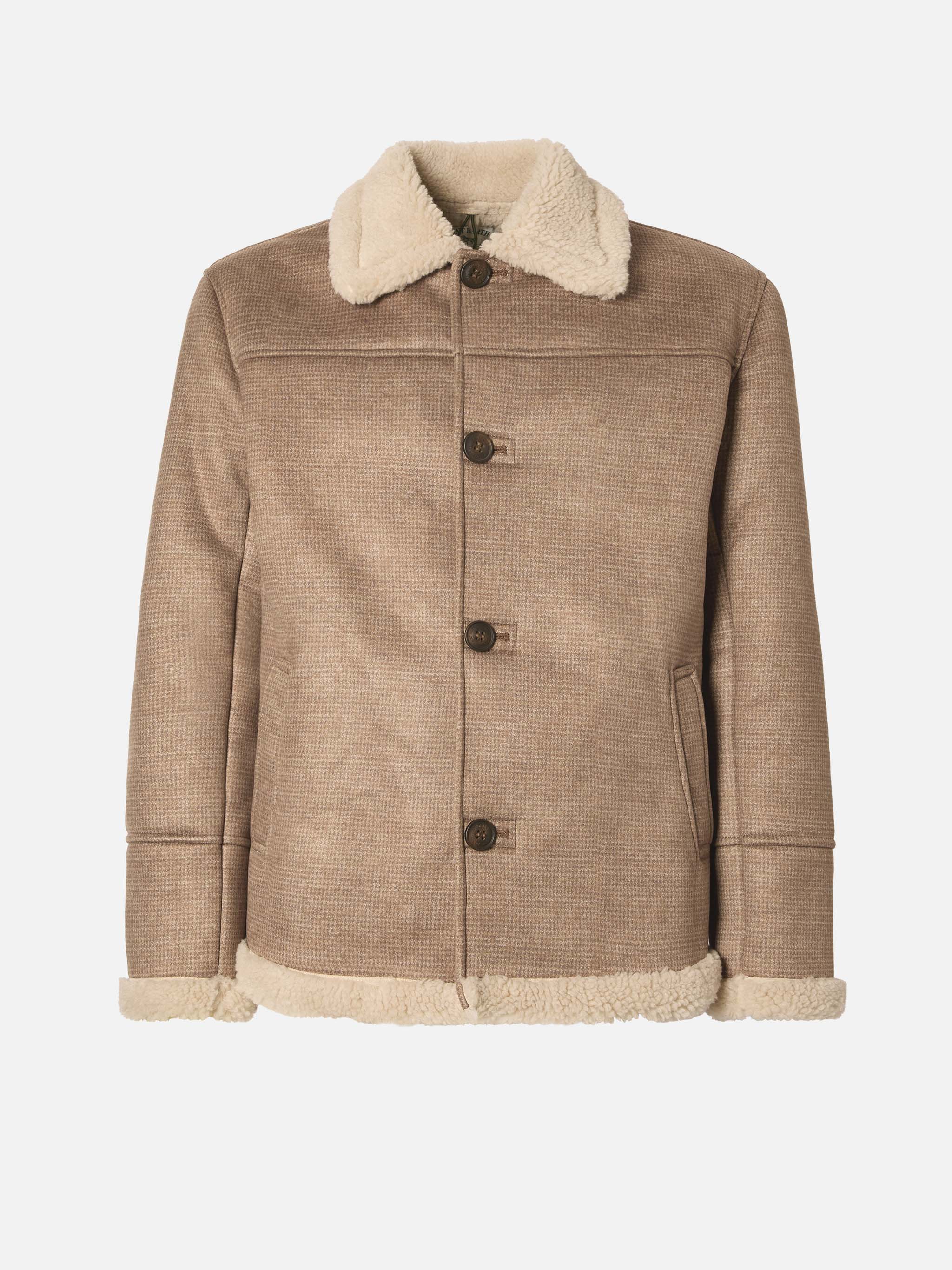 Giacca Kells pied de poule con colletto in eco shearling - Image 6