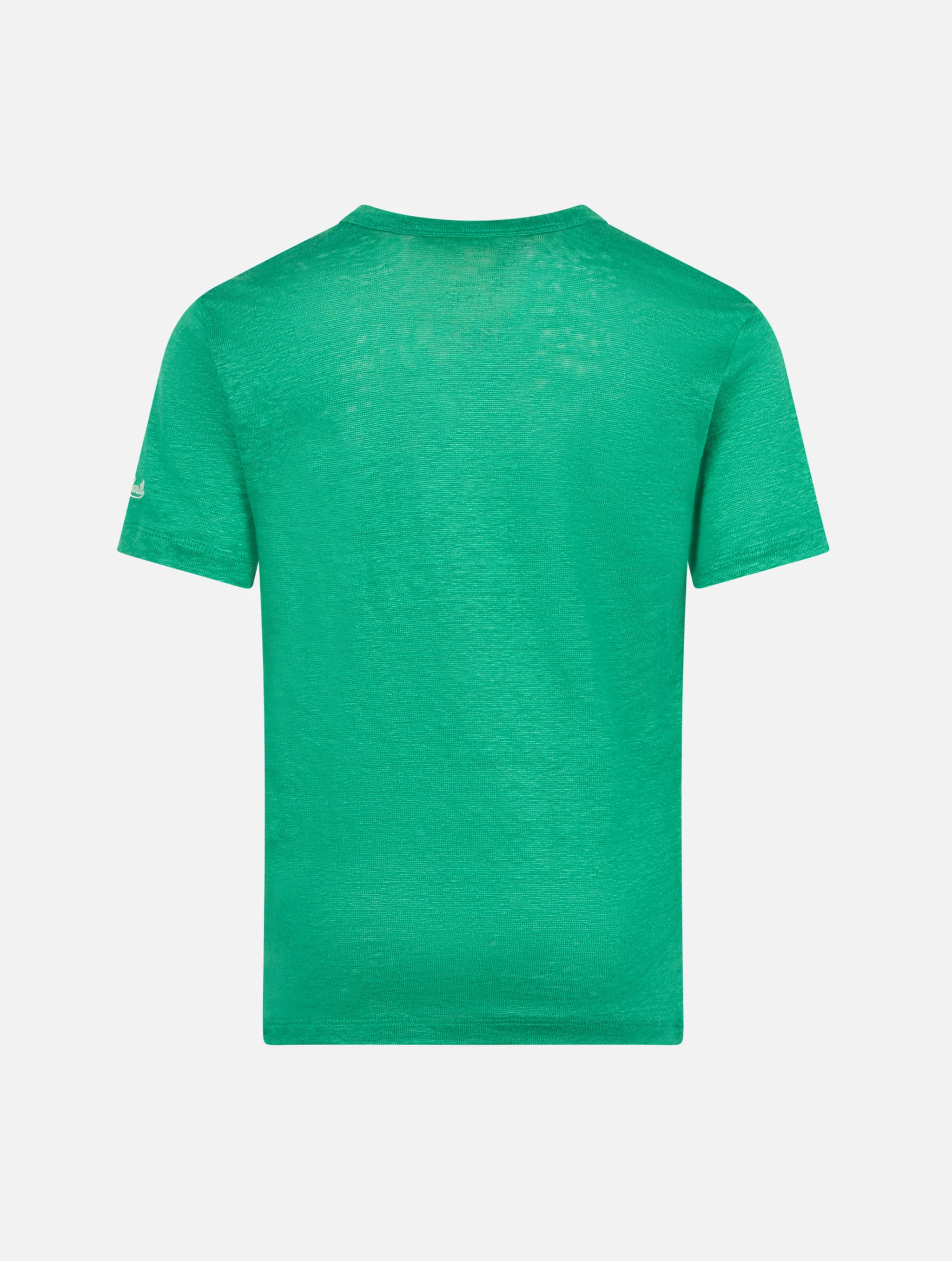 T-shirt da bambino in jersey di lino verde Alex - Image 2