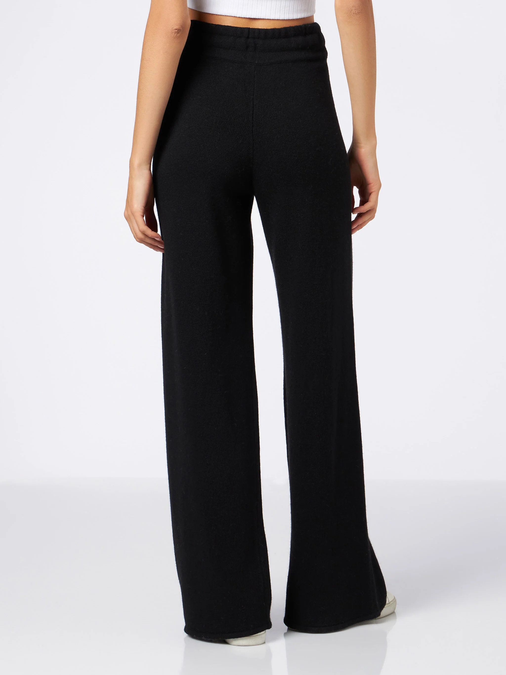 Pantalone a palazzo Savine nero in maglia - Image 2