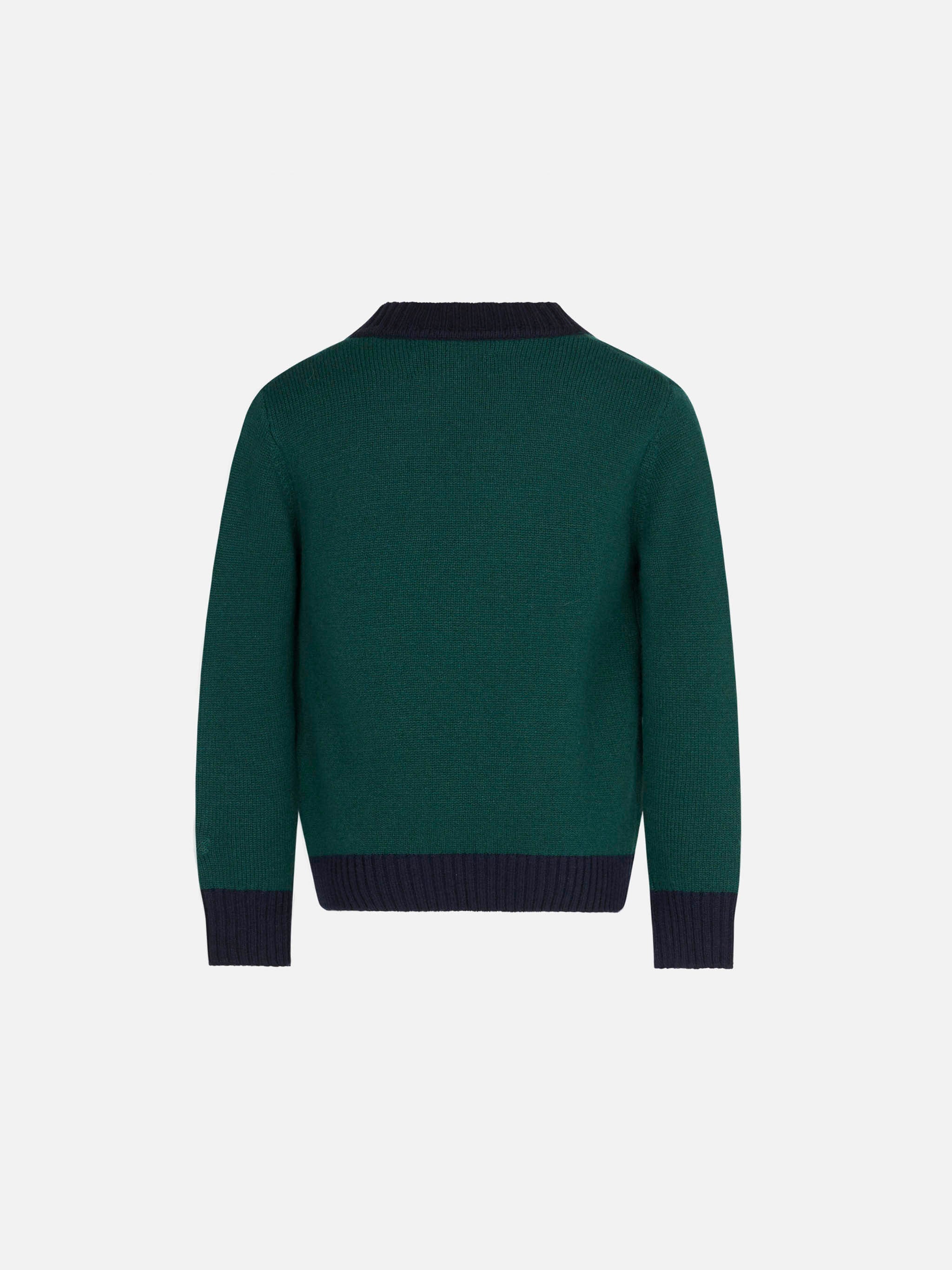 Cardigan in maglia con patch e ricamo St. Barth College - Image 2