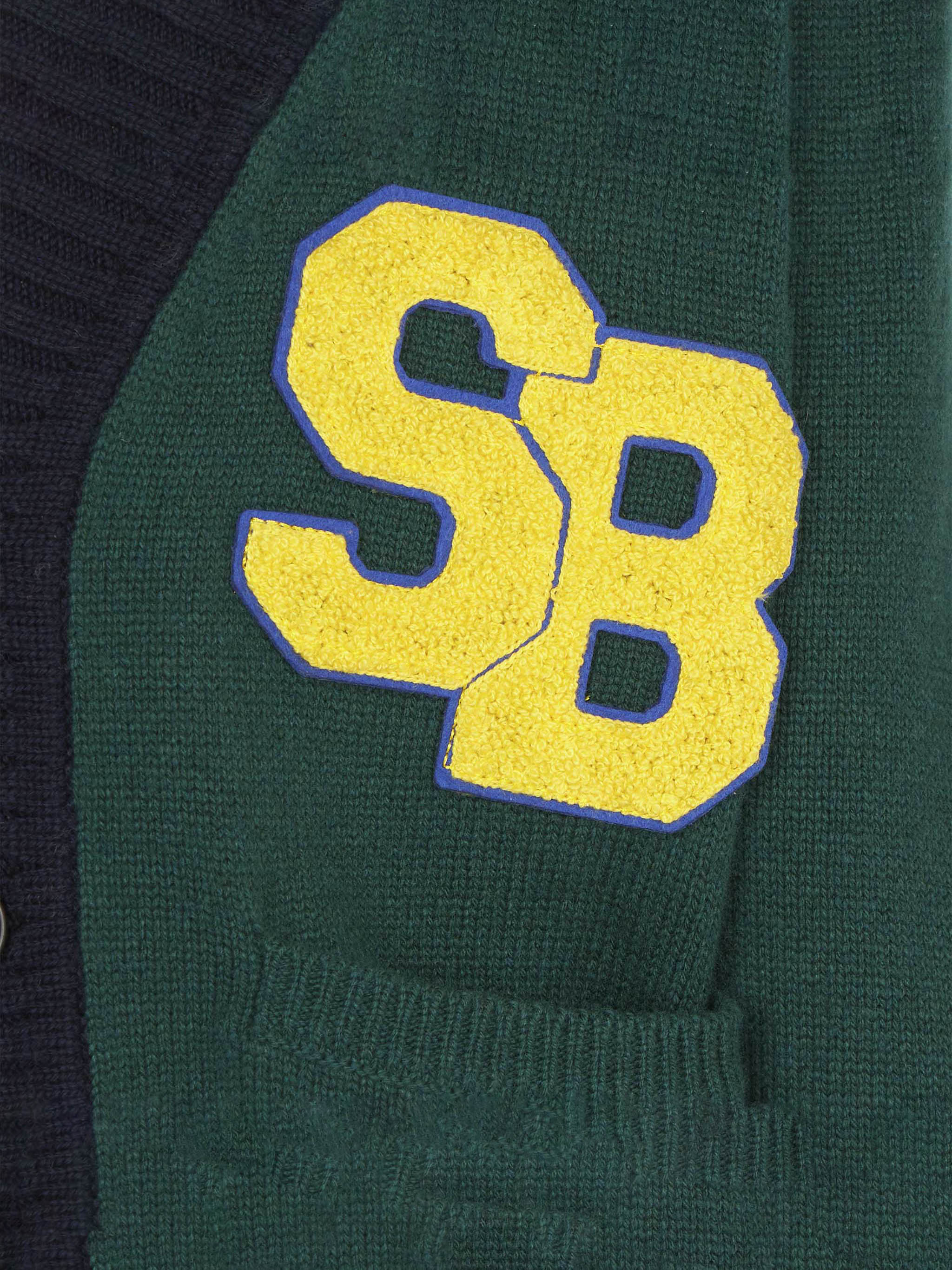 Cardigan in maglia con patch e ricamo St. Barth College - Image 3
