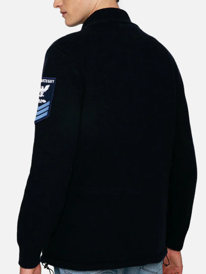 Field jacket in maglia con toppa - Image 3
